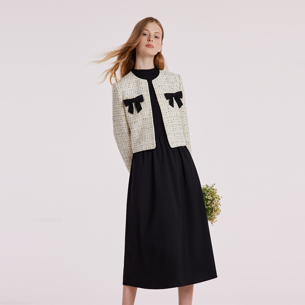 歌莉娅冬季绵羊毛混纺小香风休闲套装品质女装1BCRAB010