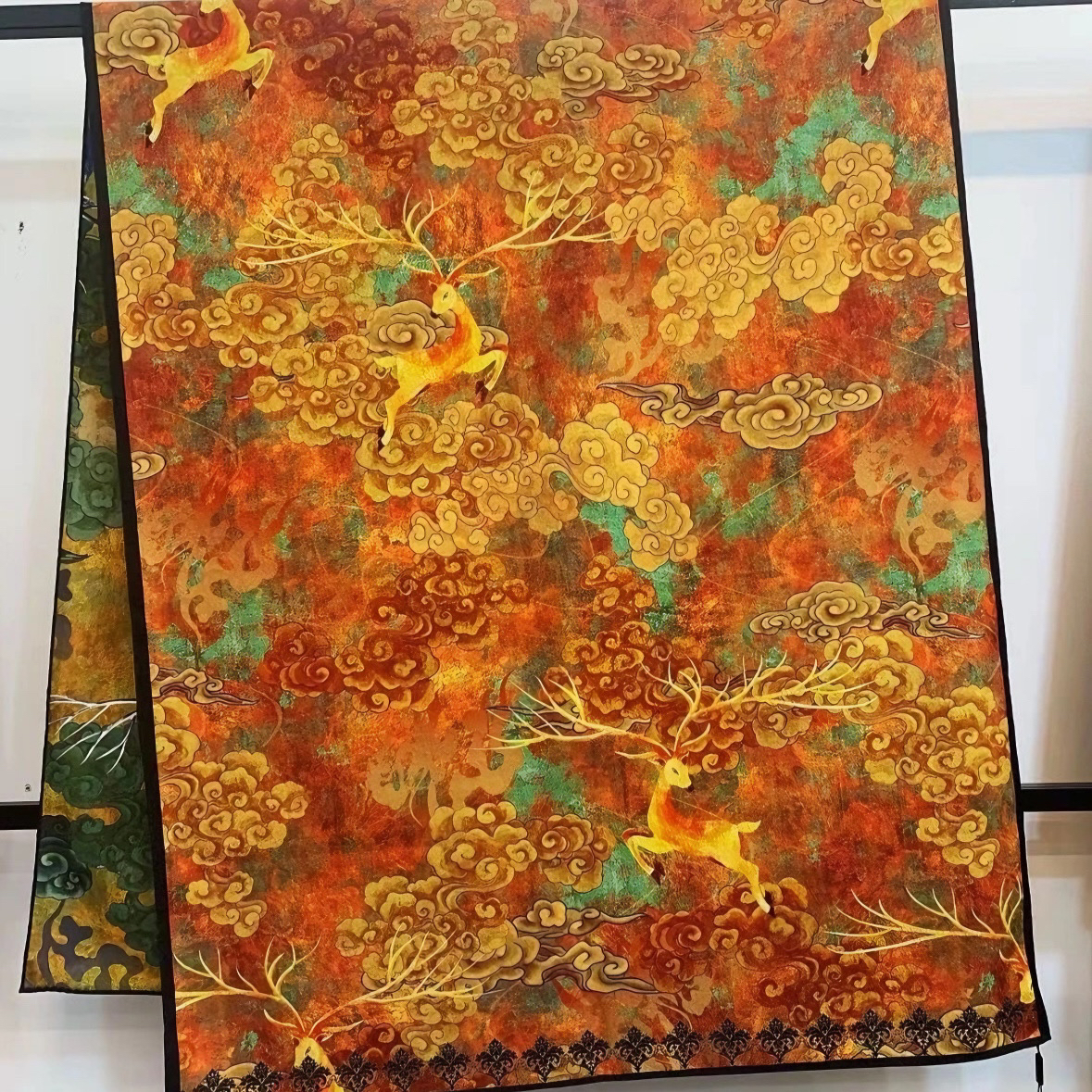 【七彩祥云鹿】冠乐绉围巾披肩长巾双面双色披肩送礼礼物时尚百搭