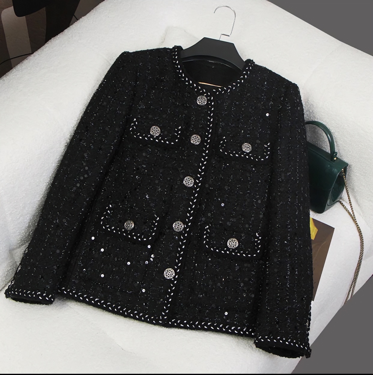 【白鹅绒】上衣女外套秋季女外套女装小香风气质时尚短外套28266