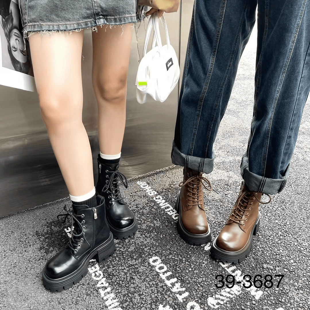 393687冬季新款加棉5厘米头层牛皮百搭气质短靴3938125 3937125