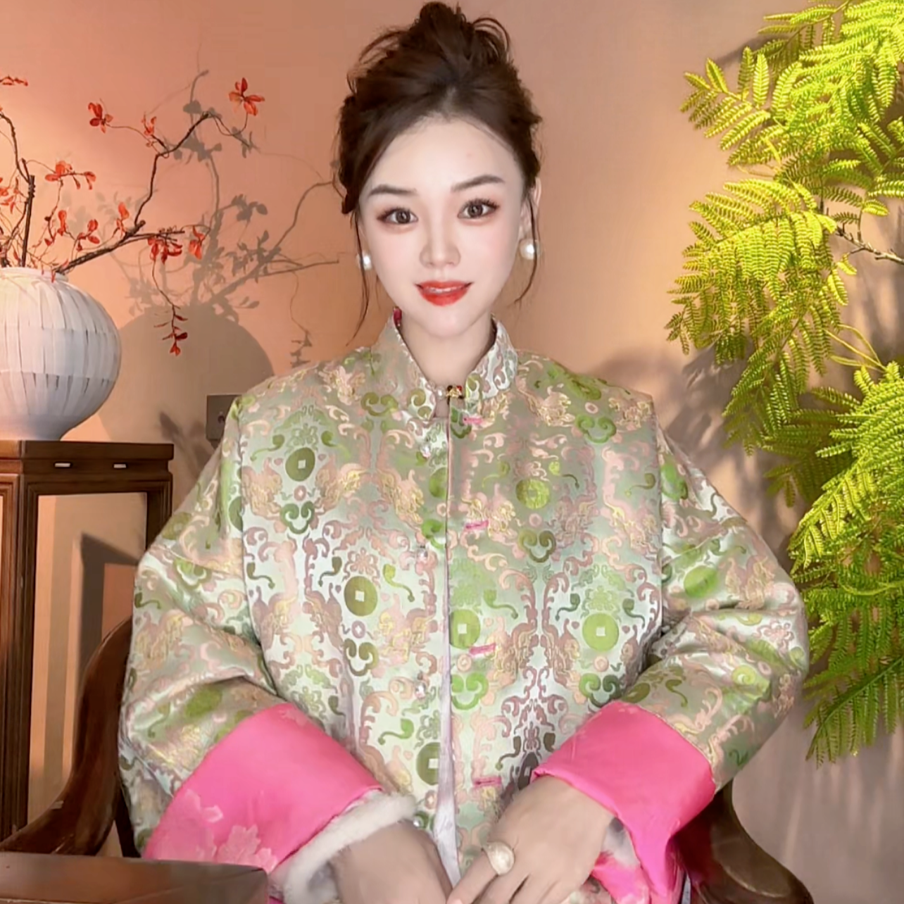 《深圳佐漫服饰》Z0305烟雨江南 新中式气质立领双面穿大气国风外套