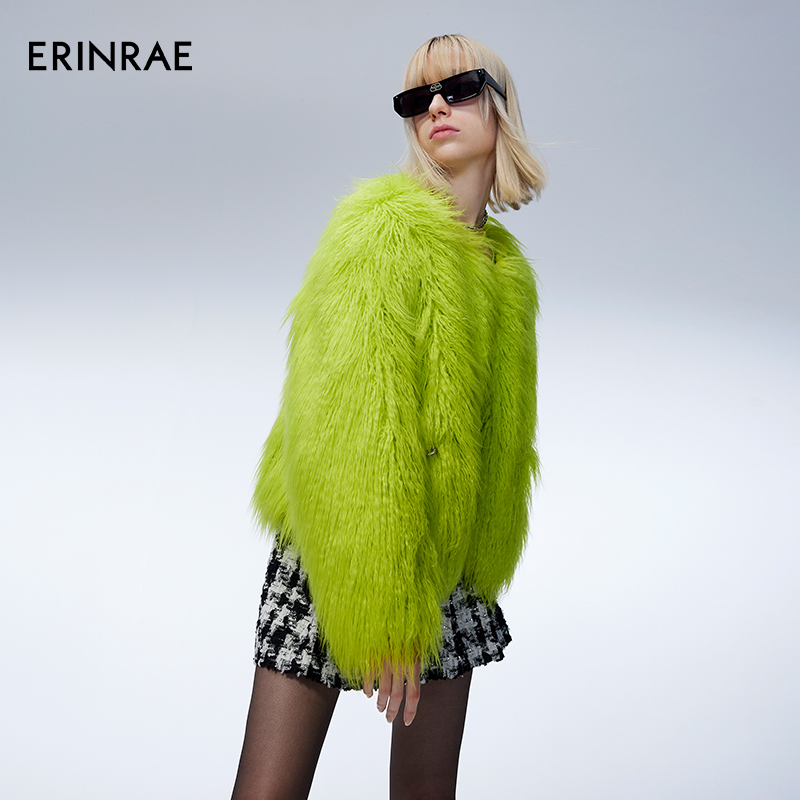 ERINRAE秋冬法式两色时尚休闲气质走秀女装毛衣外套EF444242PL