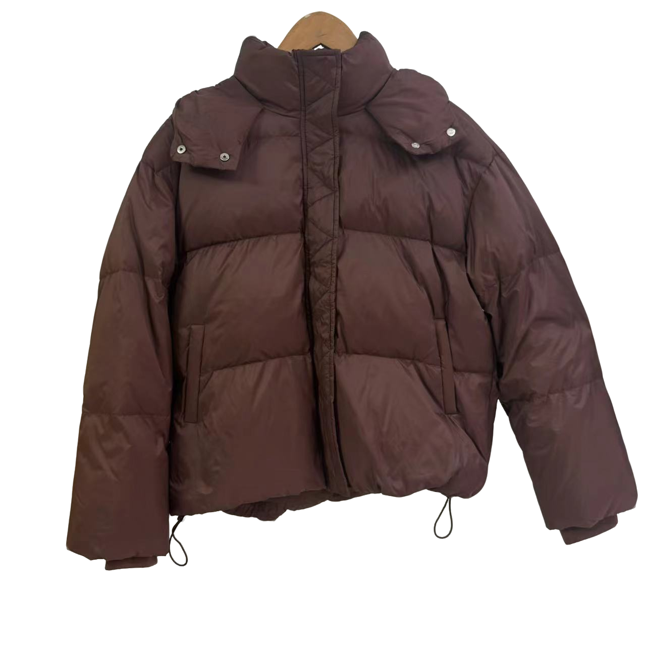 7231-（咖色）韩系连帽面包羽绒服