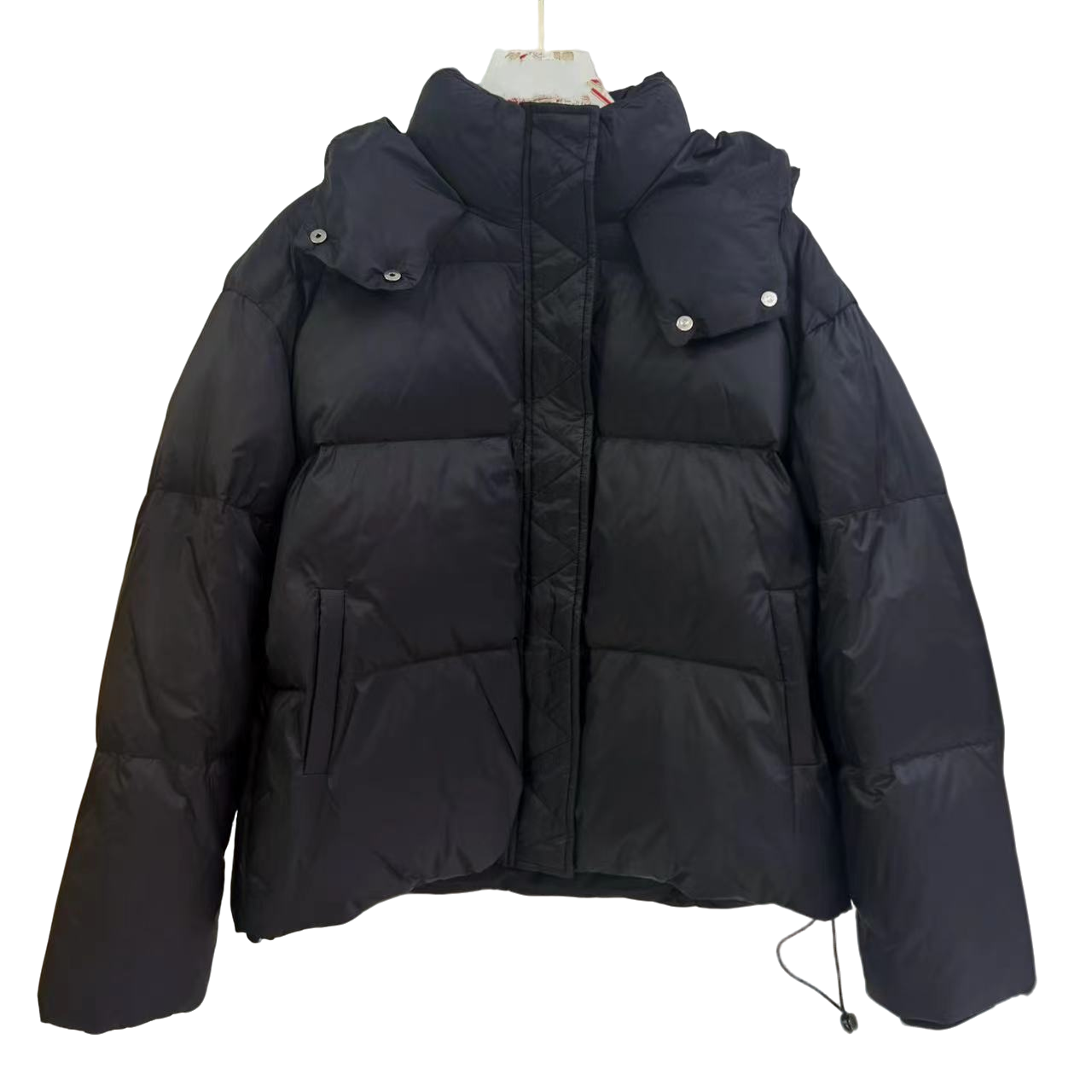 7231-（黑色）韩系连帽面包羽绒服