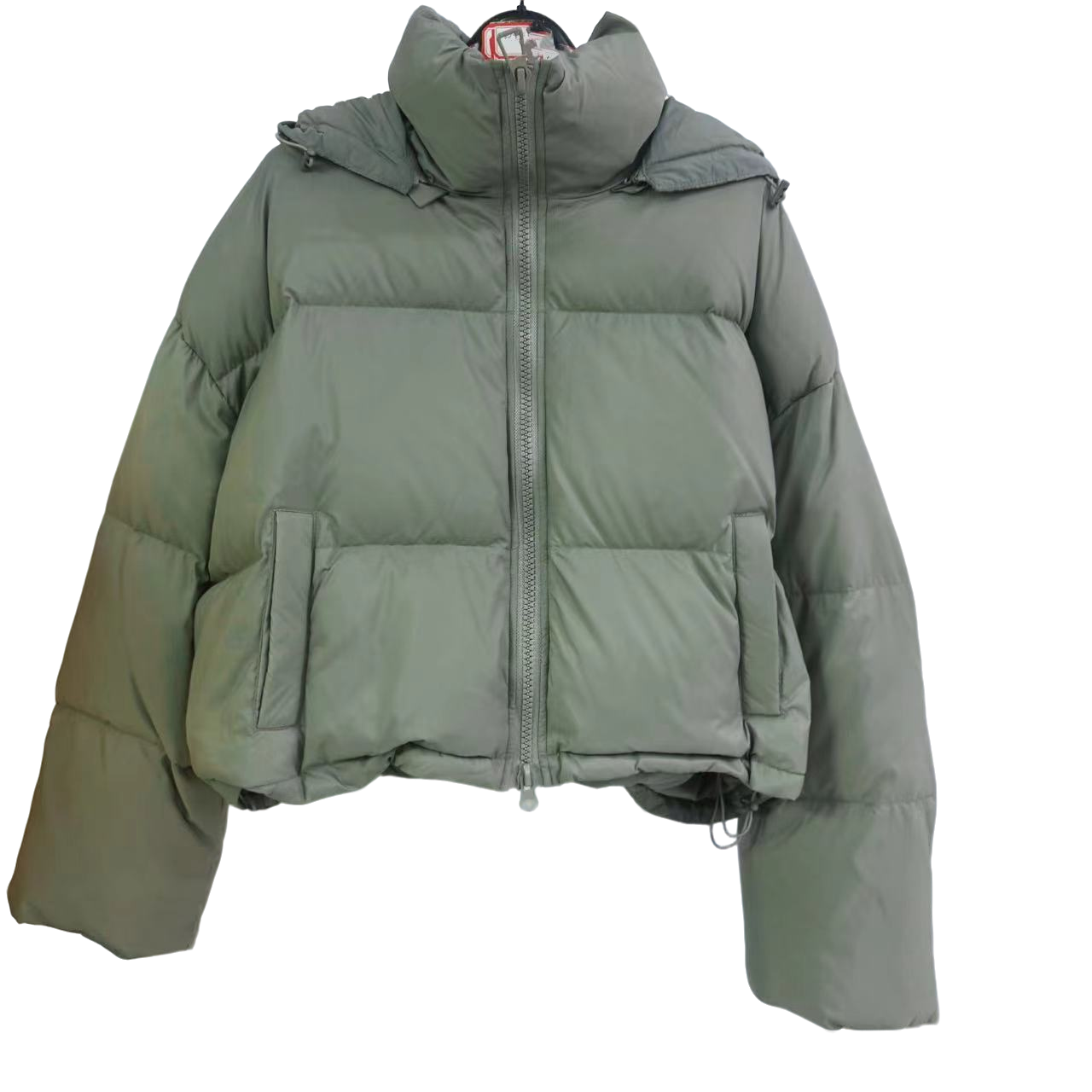 7518-肯豆风羽绒服（豆绿）短款面包服