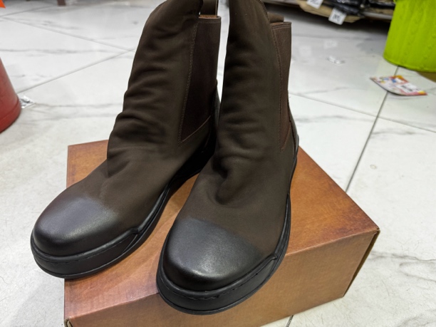 东木家-新版牛皮高帮靴薄棉休闲洋气百搭真皮