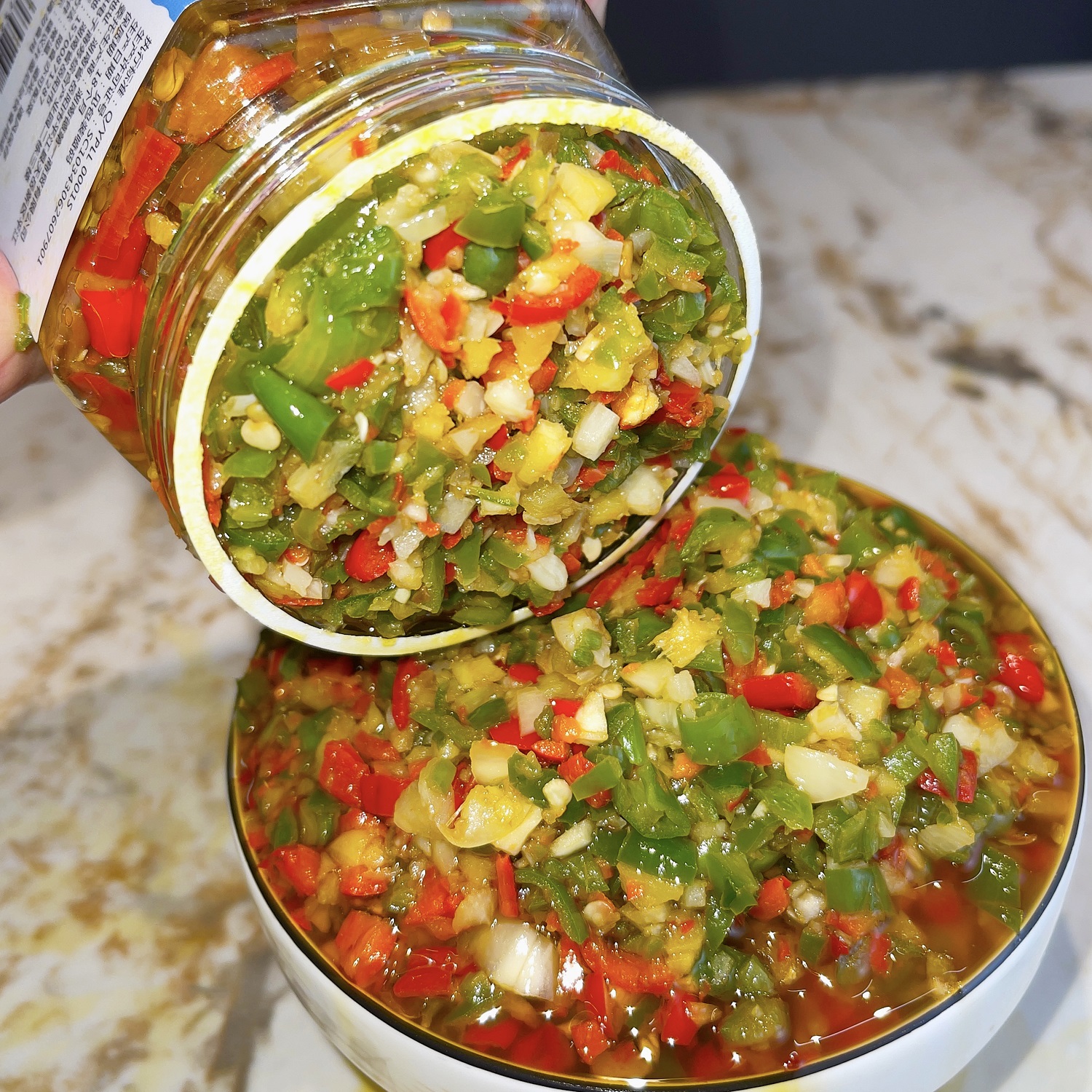 湖南特产双椒蒜蓉酱双色辣椒酱拌饭拌面酱炒菜好吃农家手工下饭酱