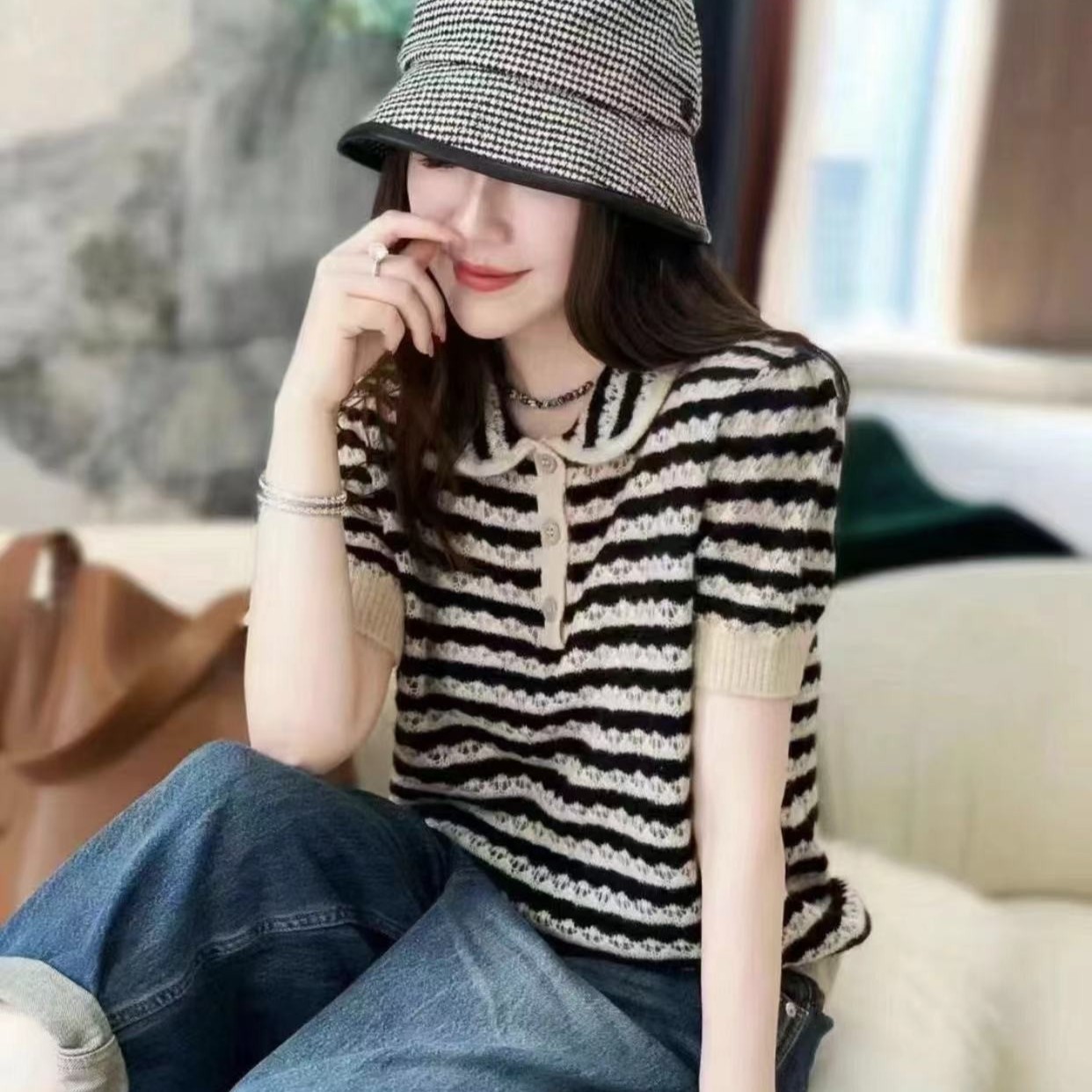 E【玉玉2】2025秋冬新款时尚显瘦时尚原创圆领衫 10J26