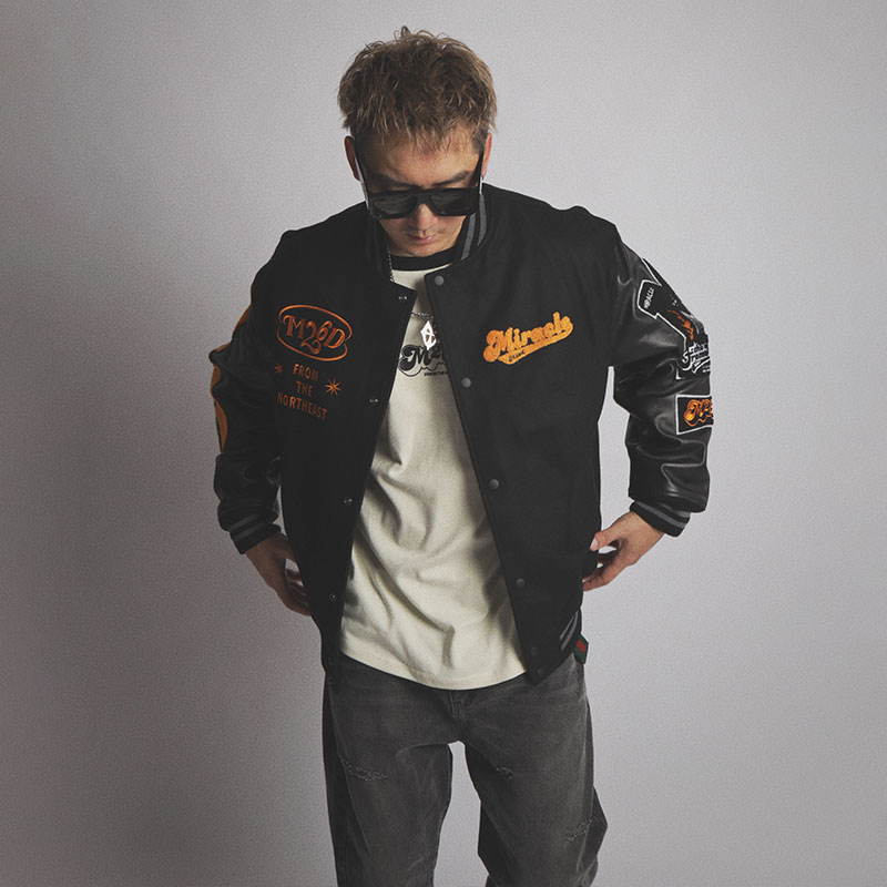 M26D 灰色幽灵棒球夹克 秋冬新款毛巾绣长袖外套