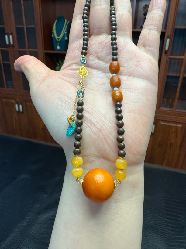 收藏级老蜡锁骨链复古精美民族风时尚