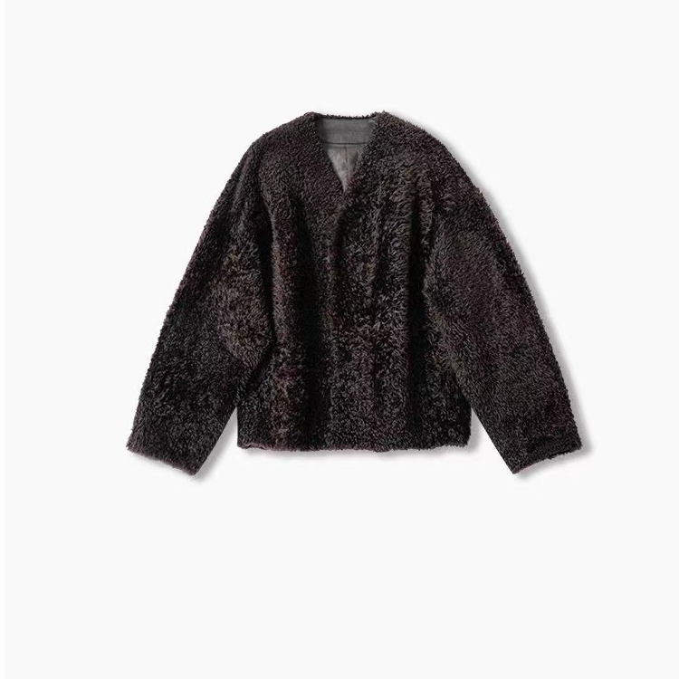 兮凹【奢品】2024新款进口西班牙皮毛一体女装简约大牌时尚百搭