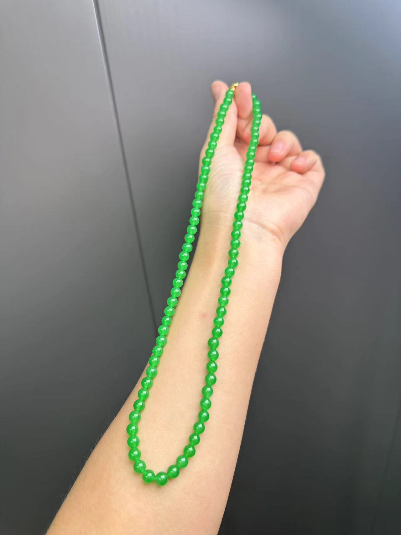 翡翠冰阳绿14k项链
