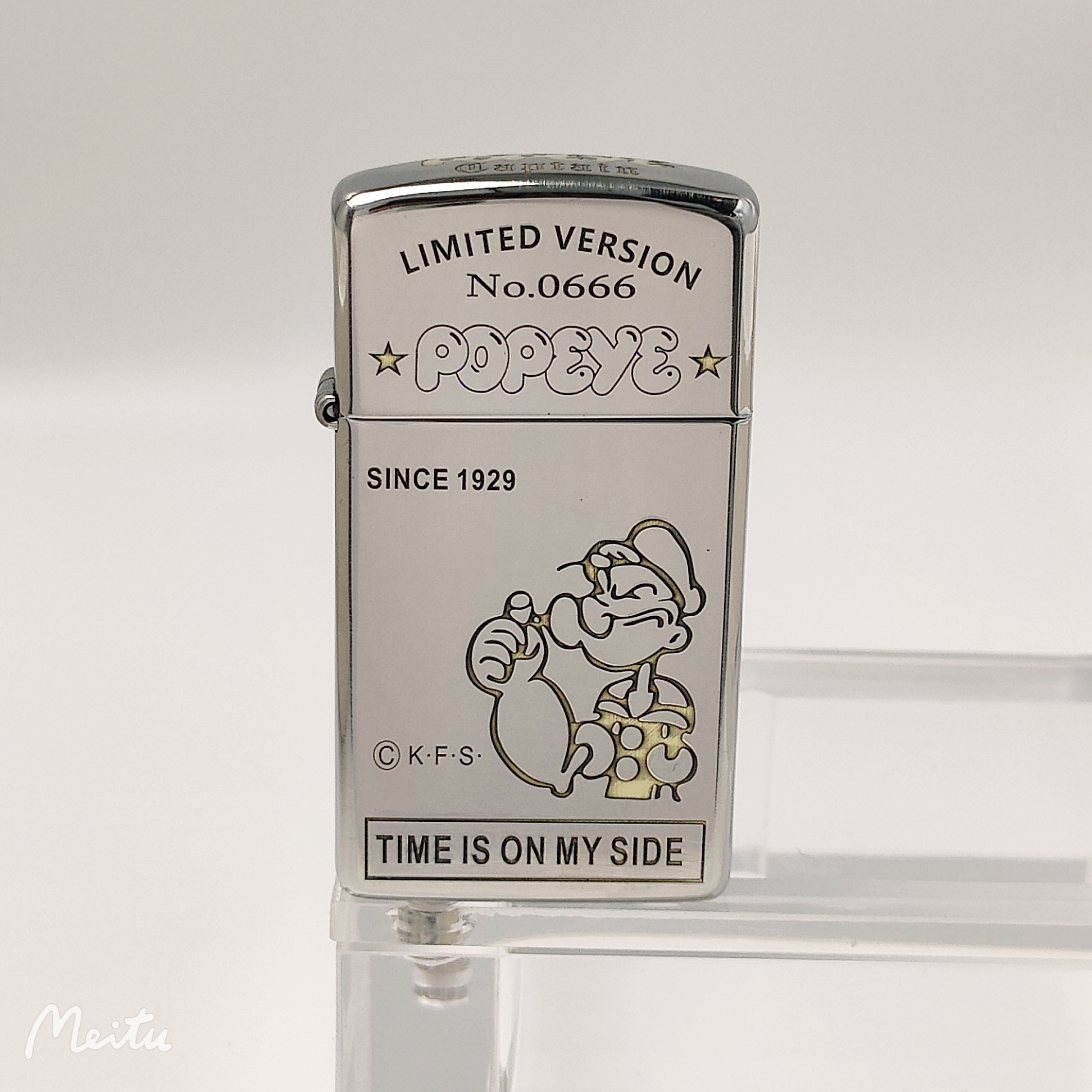 ZIPPO打火机DIY 大力水手纤巧双色常规男士 可爱防风银色TC9914ZJ