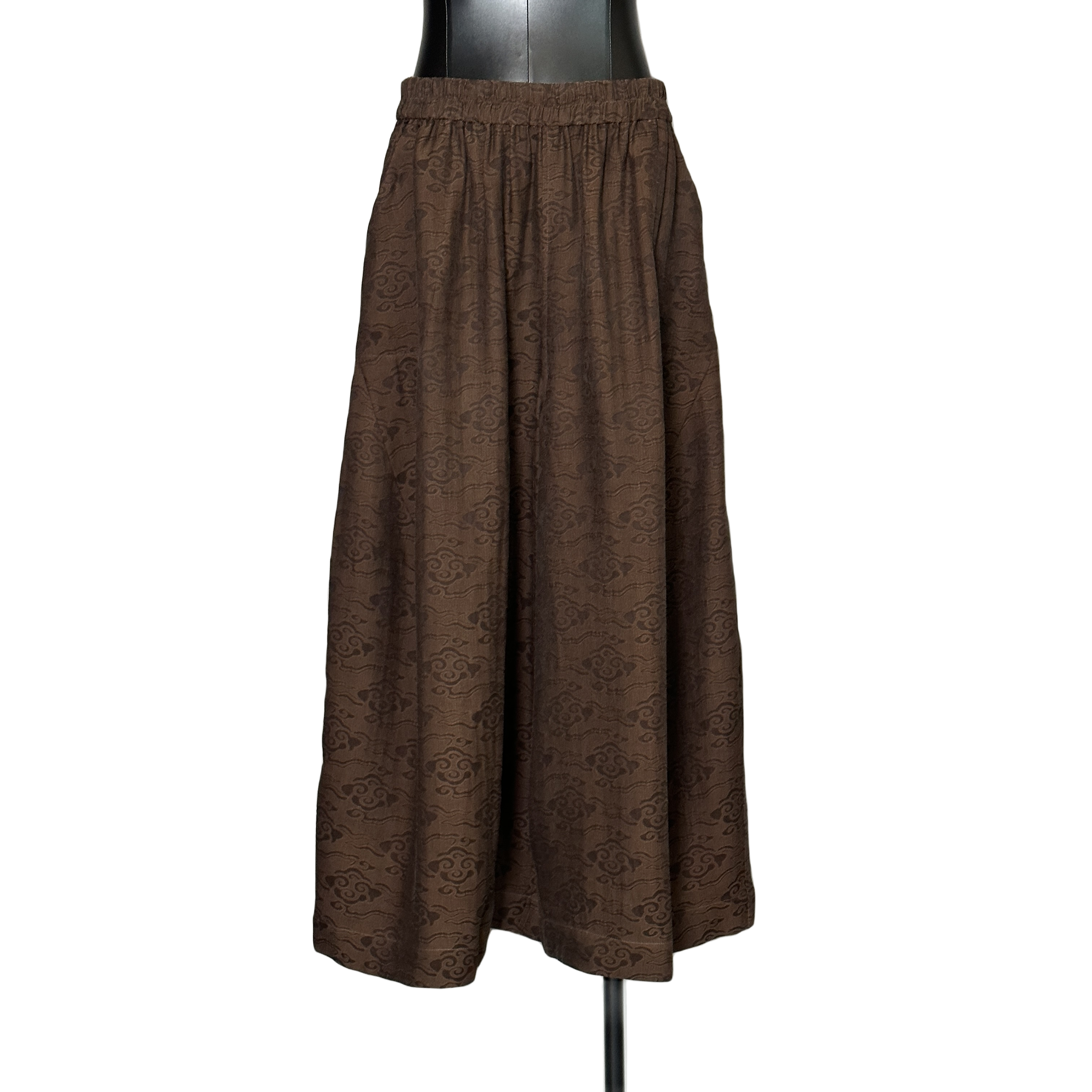 女装「利琪高订」国风新中式时尚春季新款休闲百搭简约祥云阔腿裤B4