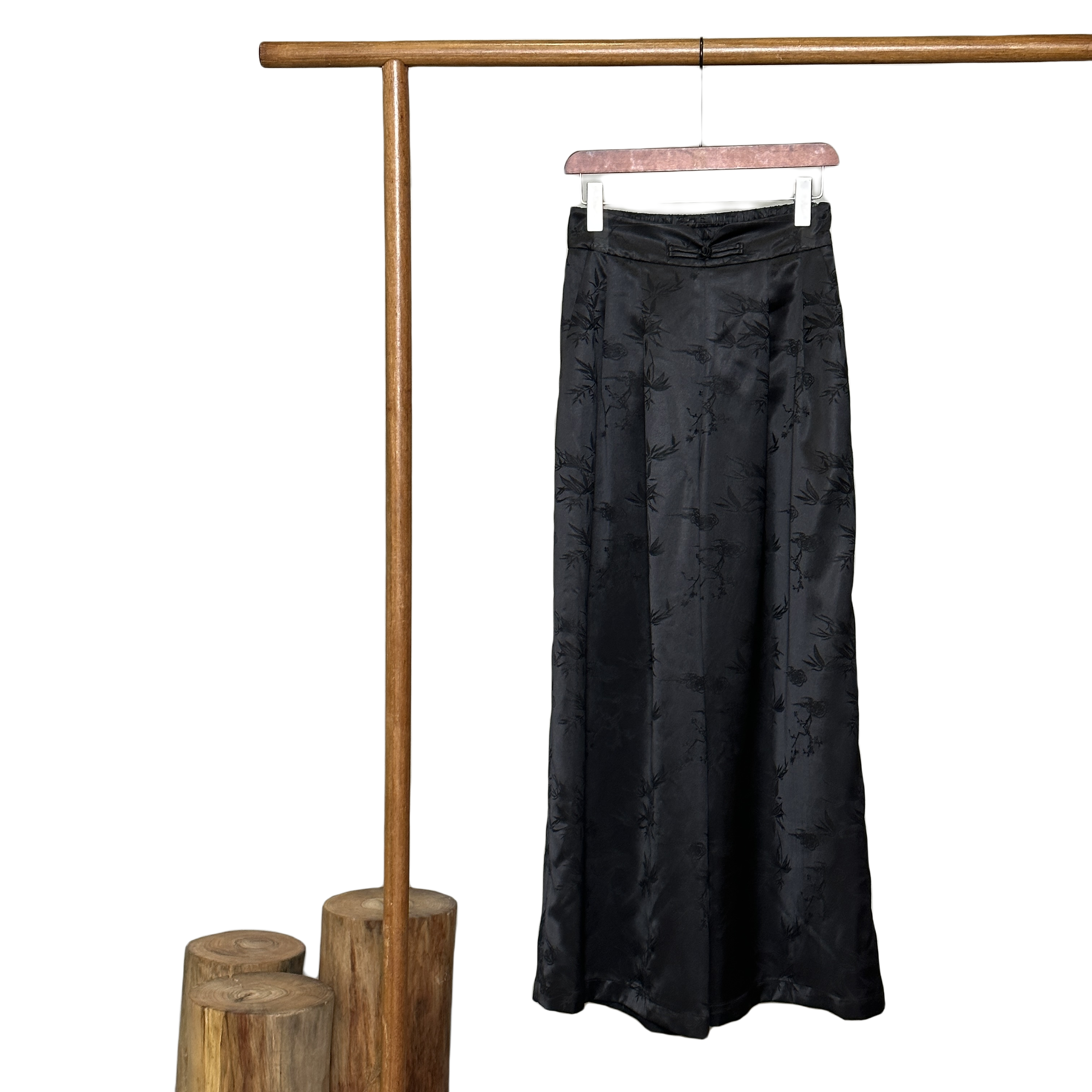 女装「利琪高订」国风新中式时尚秋冬百搭直筒宽松复古阔腿裤B4390