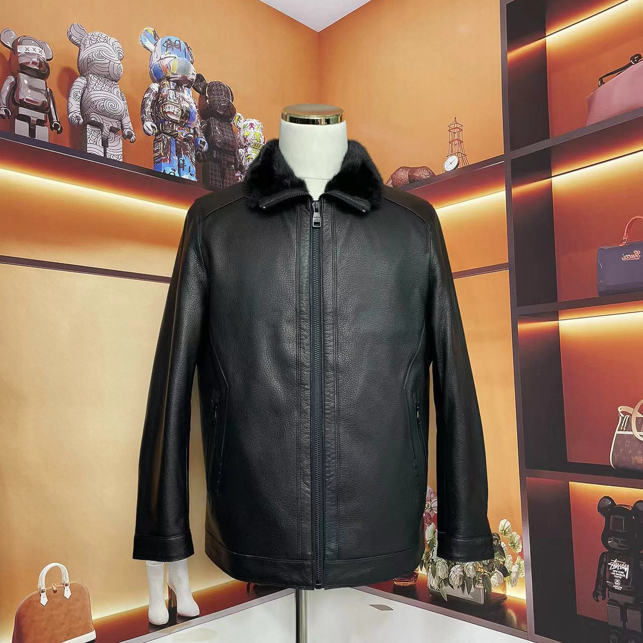 男士时尚真皮皮衣皮毛二体2247w