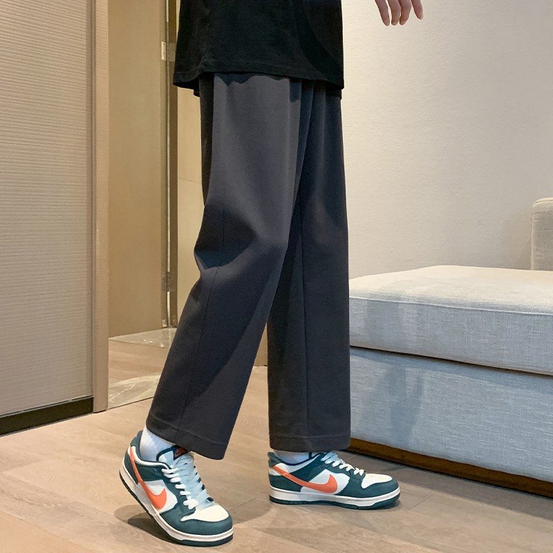 男士休闲裤秋季长裤男款直筒裤新款运动裤男生阔腿裤高级感男裤子