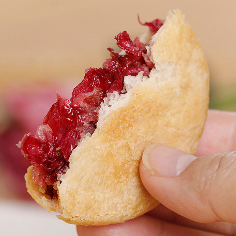 (小扬哥推荐)【整箱50枚】鲜花饼云南特产玫瑰饼手工糕点点心早餐