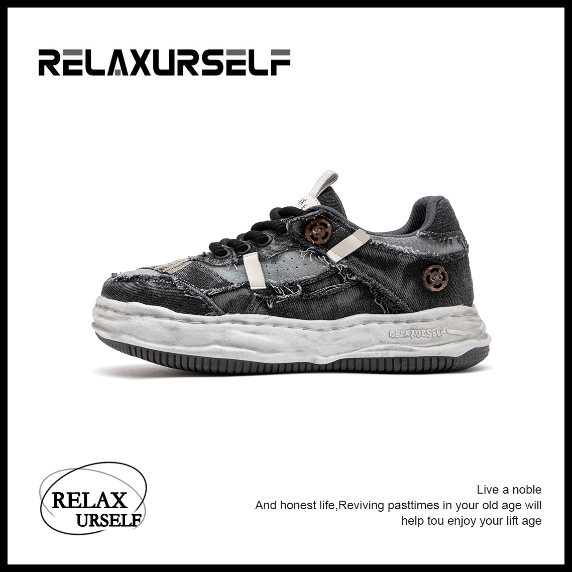RELAXURSELF【奕然同款】四季百搭情侣ins风低帮溶解底休闲运动潮鞋