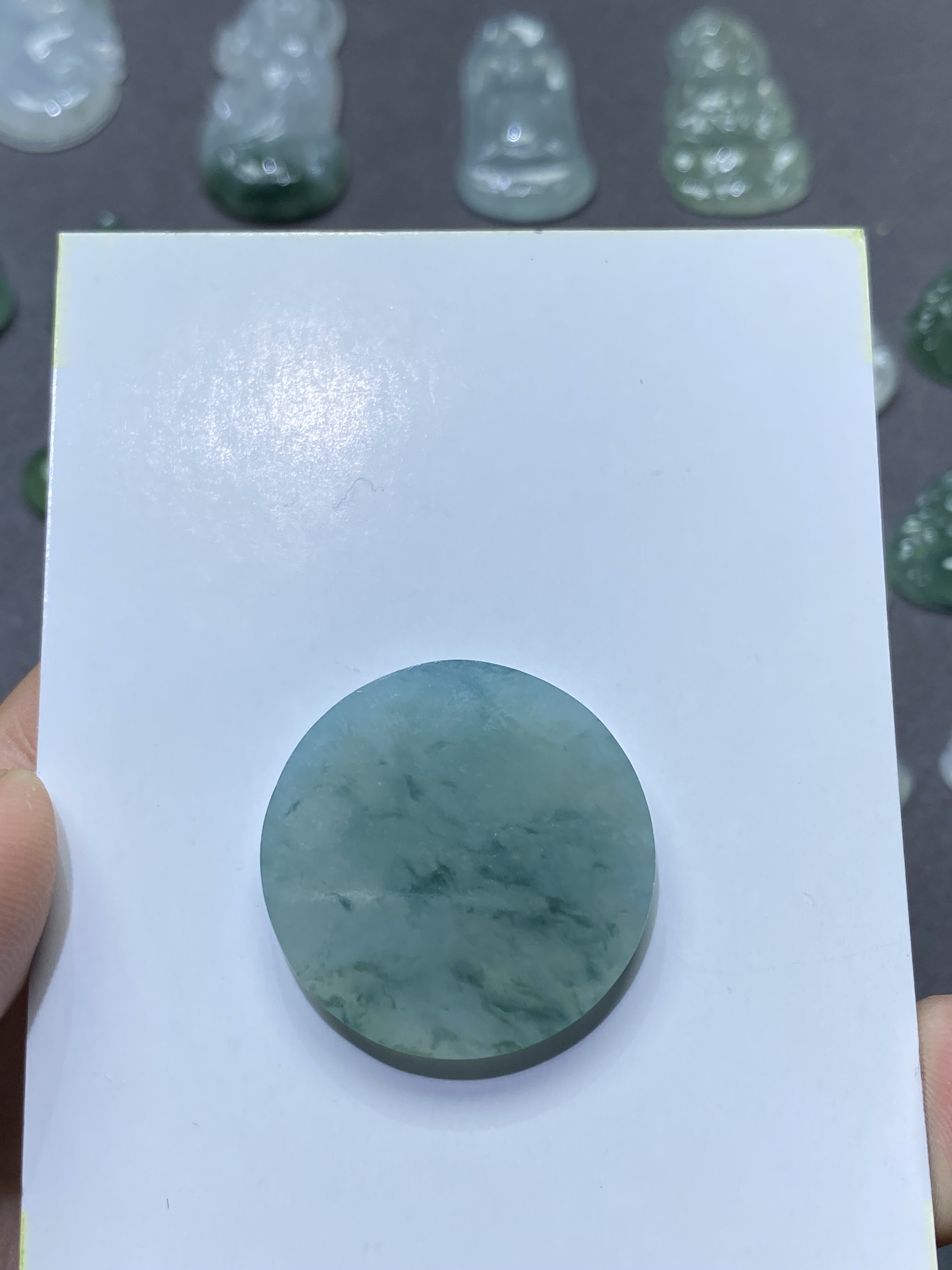 天然A货翡翠高冰飘花圆牌28✖️3.7