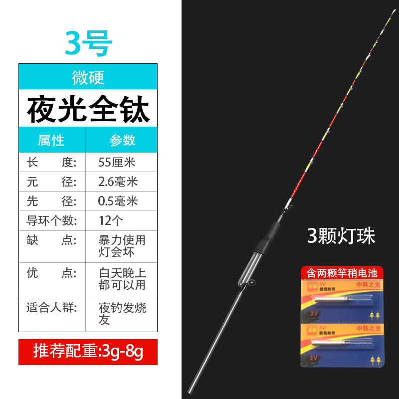 LED夜光全钛合金筏竿竿稍