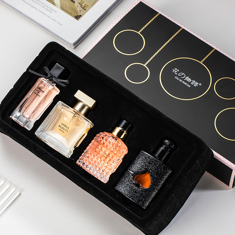 【4瓶礼盒装】好闻女士香水黑鸦片好闻持久留香清新淡香网红礼物