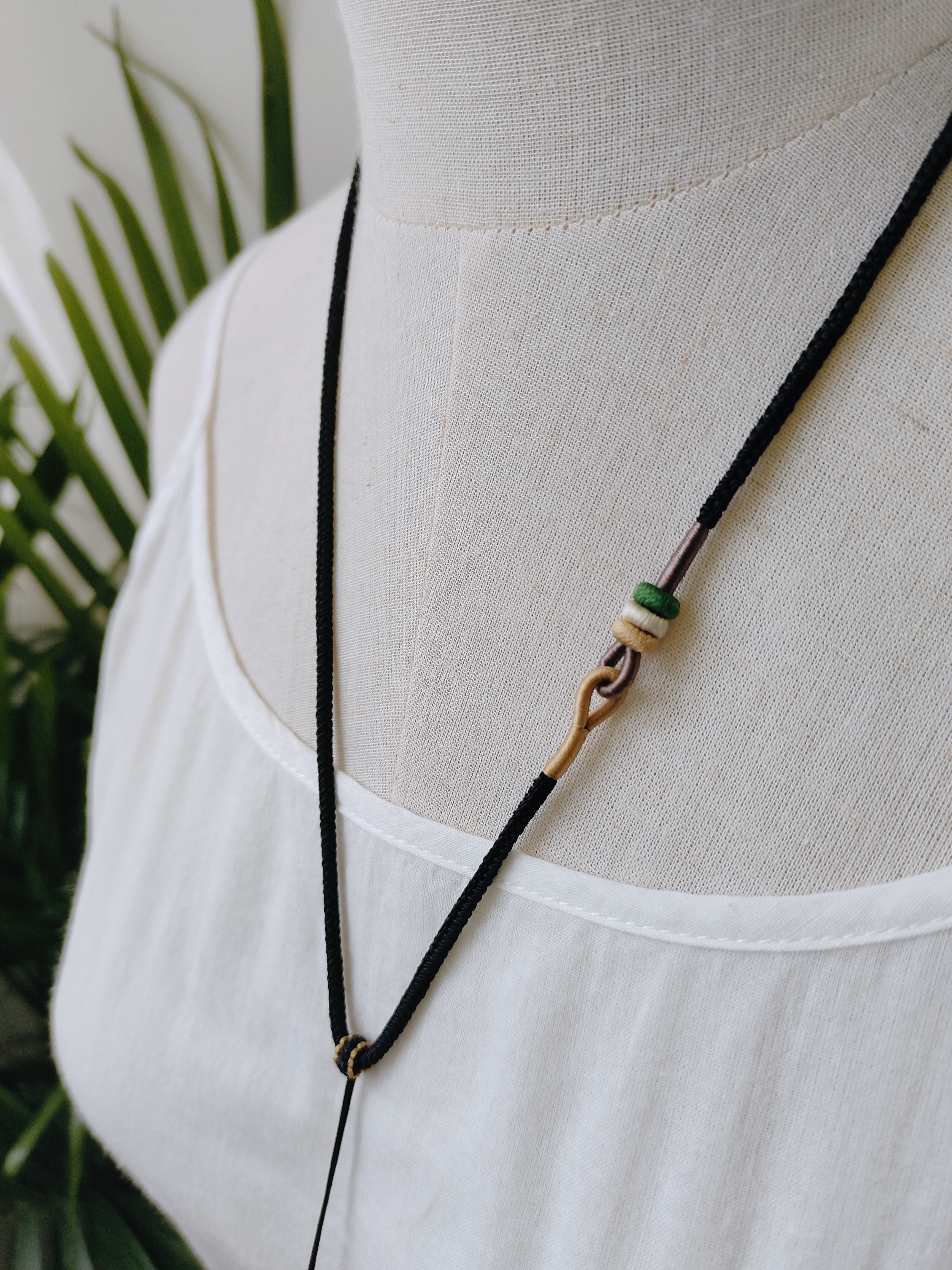 【石界玉绳】纯手工编织白色高档吊坠绳可调节款简约特色挂件绳饰品