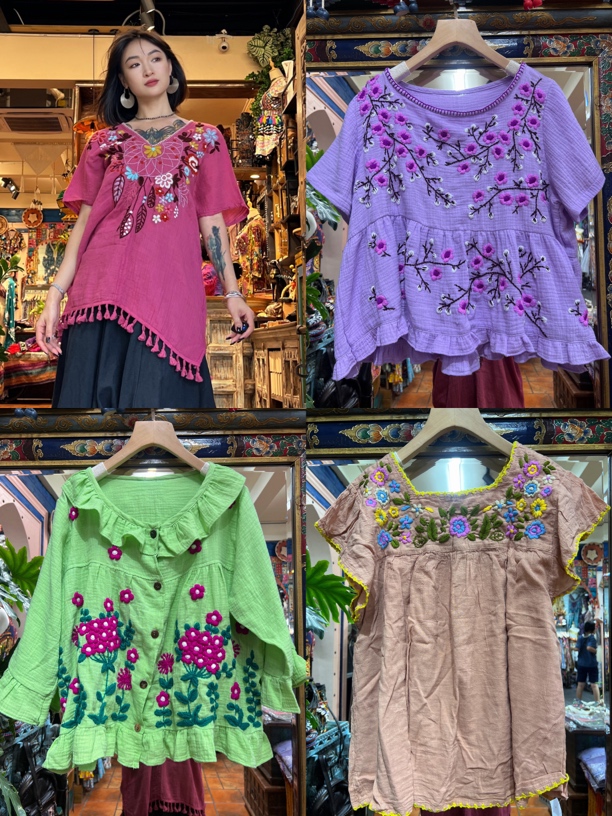   手工毛线钩织绣减龄上衣 直播间色