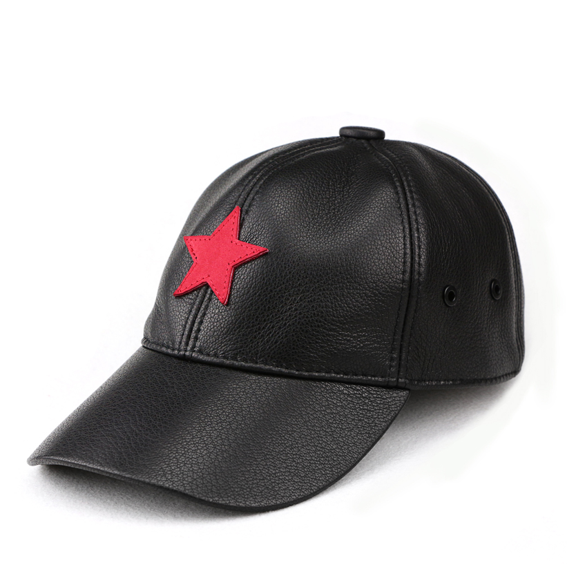 秋冬季羊皮棒球帽户外帽子男潮冬天鸭舌帽保暖中老年人帽韩版薄款