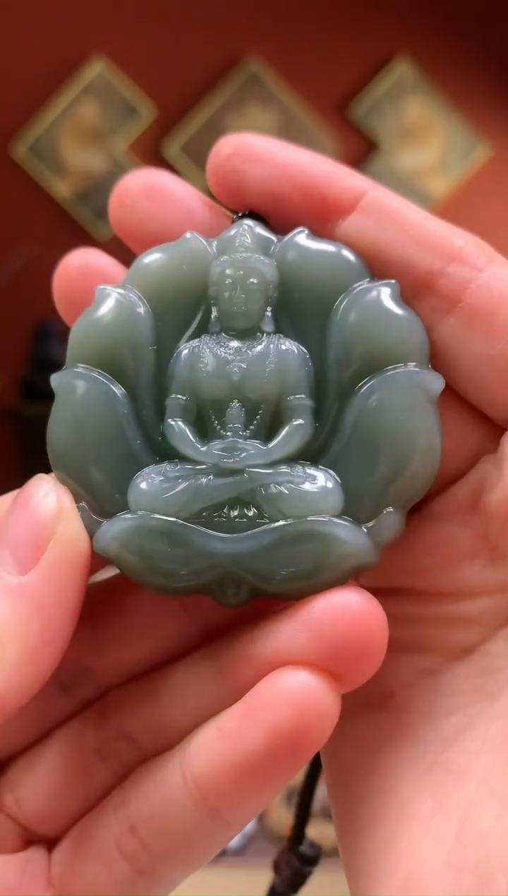 【闪购商品】和田玉颈饰未镶嵌且末蓝莲花观音