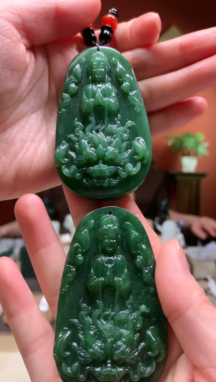 【闪购商品】和田玉颈饰未镶嵌御龙观音牌多样发其一