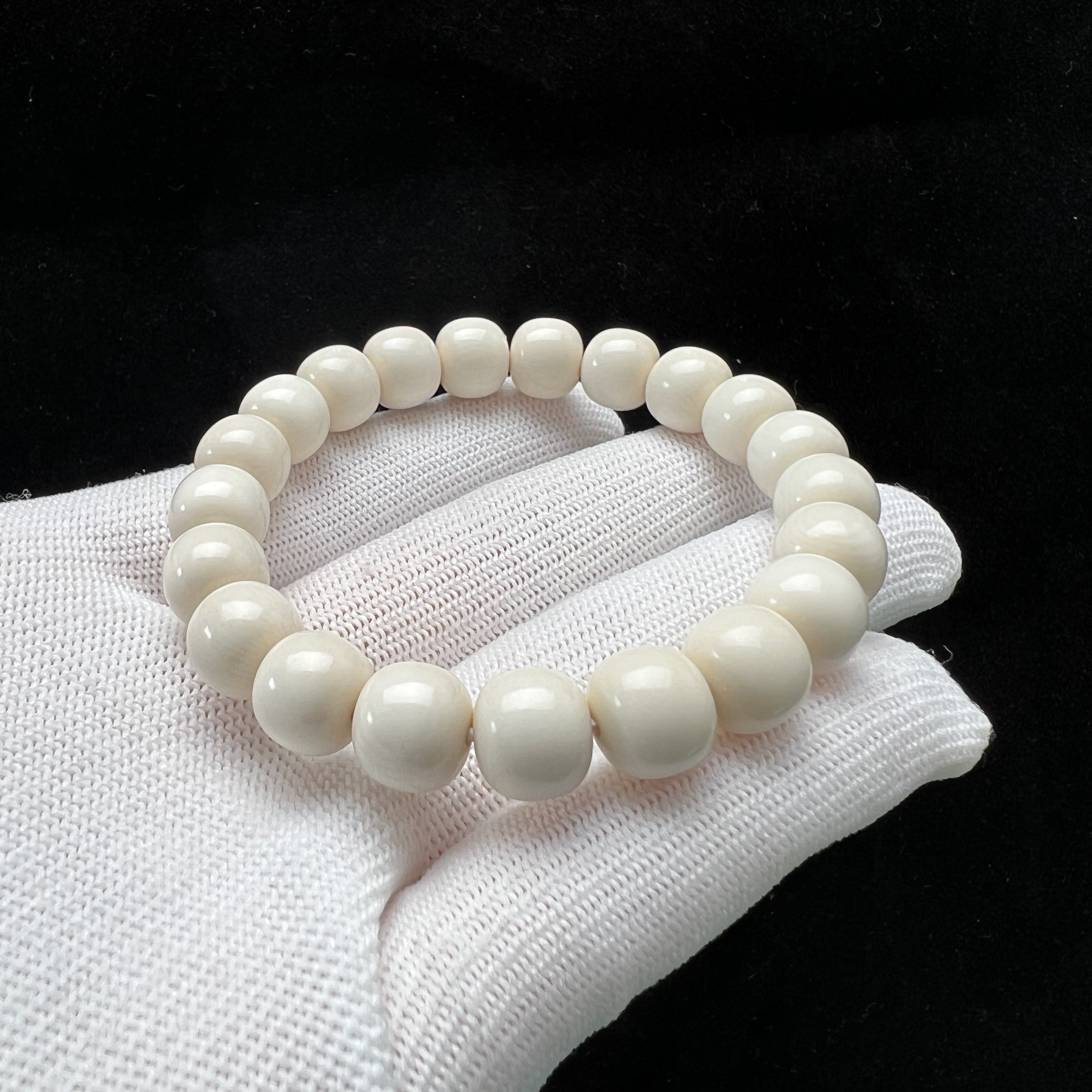 L2550天然猛犸牙手串 17.48克/10*9mm 支持鉴定 假一罚四