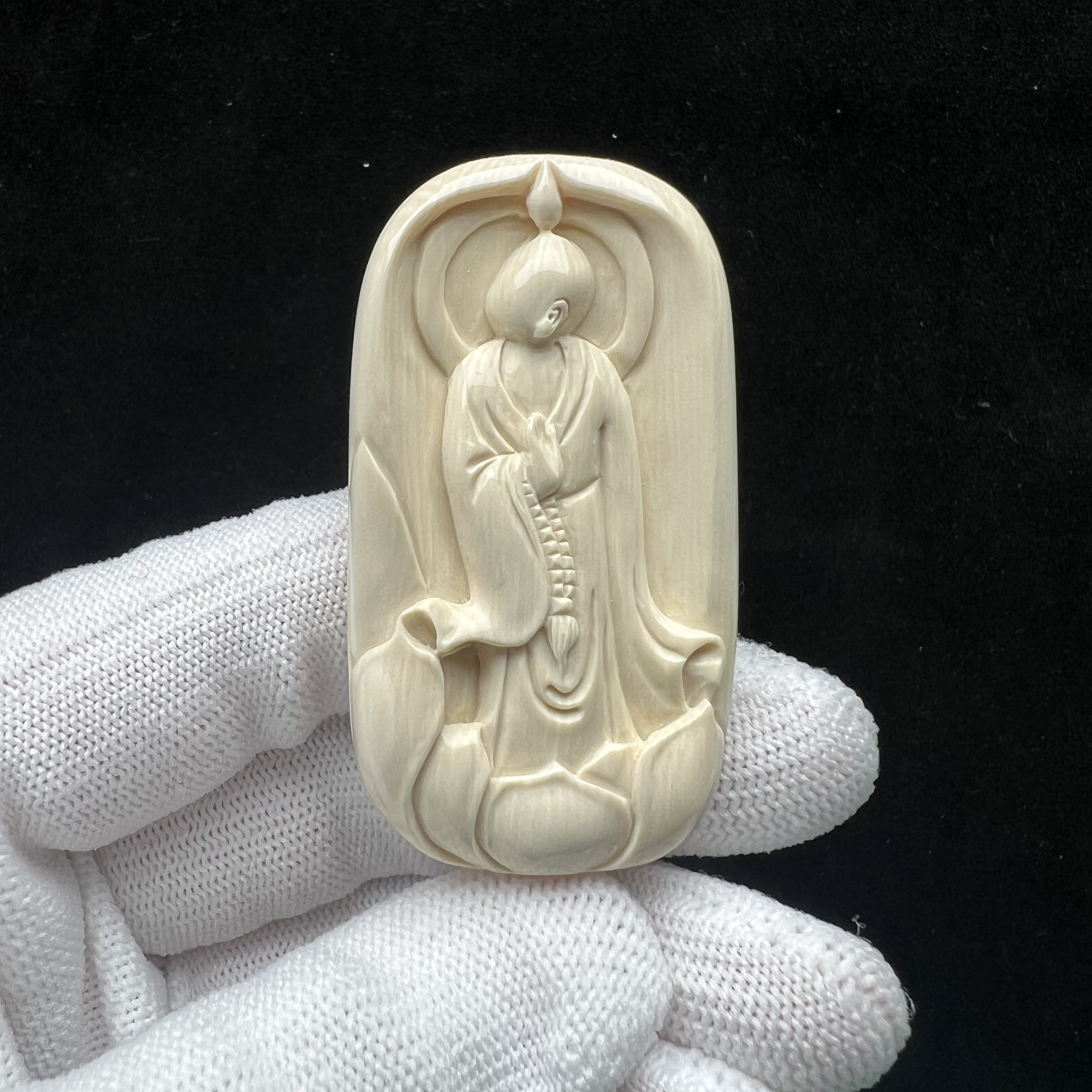 K4860天然猛犸牙 无相佛牌子 29.5*55*8mm支持鉴定 假一罚四