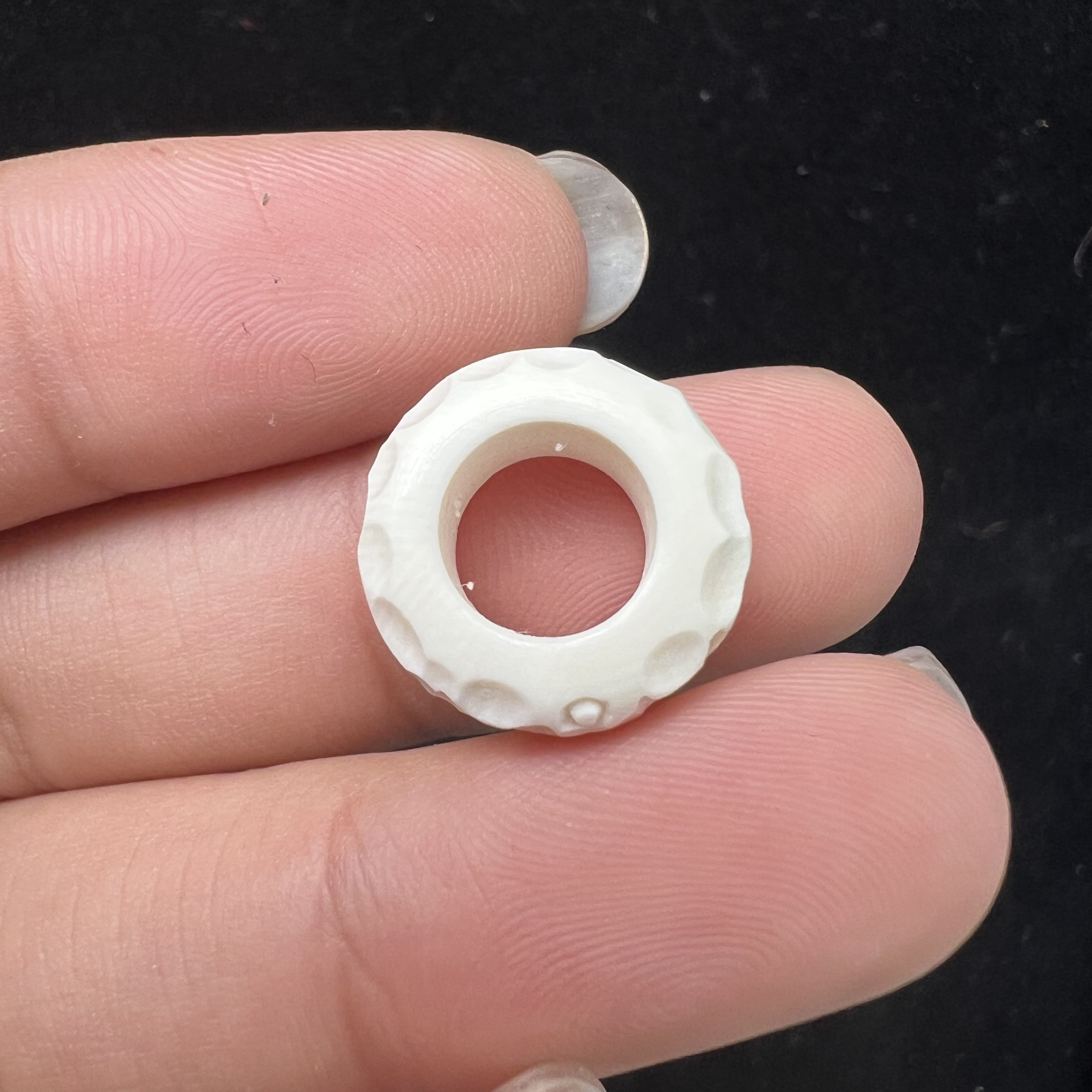 P9155天然猛犸牙 跑环圈圈 内径 8.6mm 支持复检假一罚四