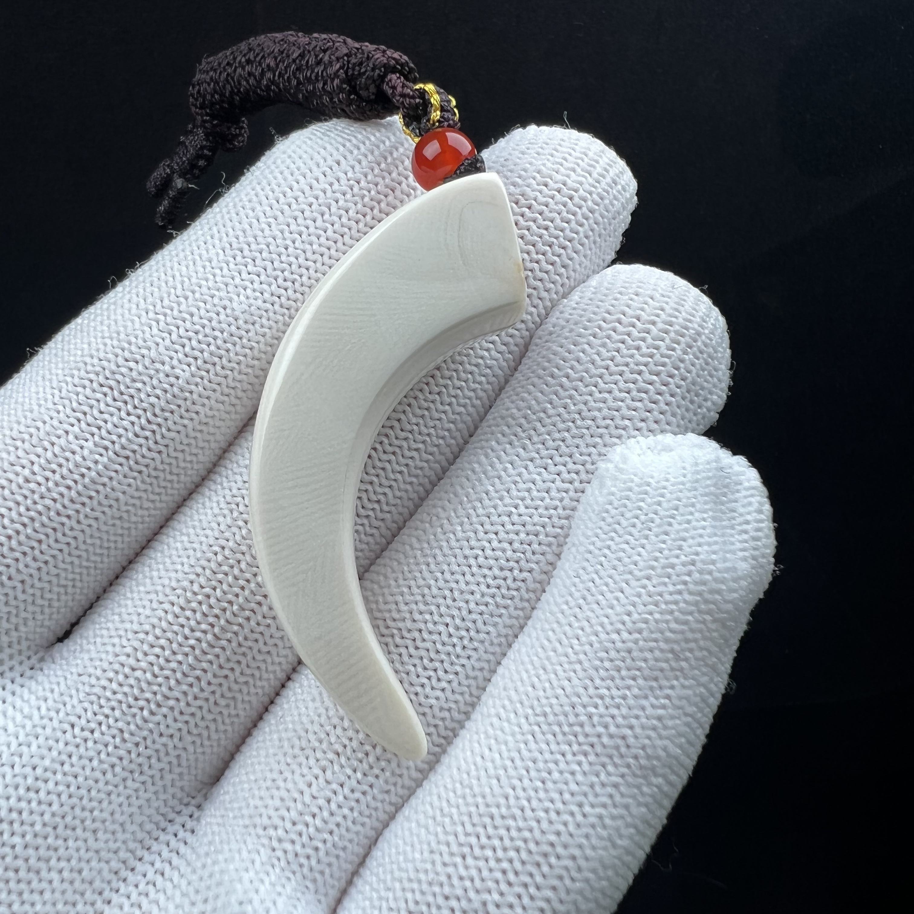 D2641天然猛犸牙 牙尖 13.5*49.9mm支持鉴定 假一罚四