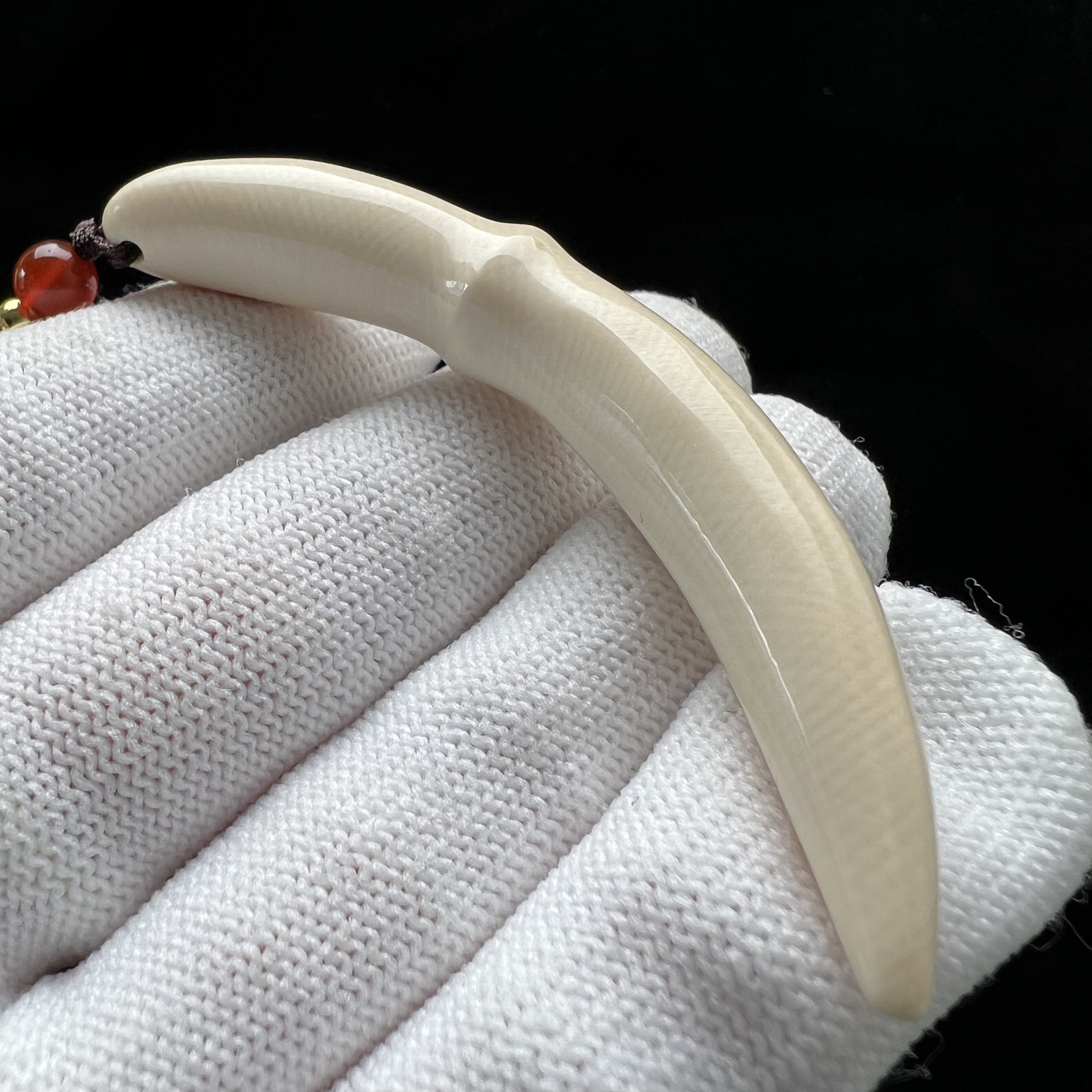 D2402天然猛犸牙雕刻牙尖 9*68.8mm支持鉴定 假一罚四