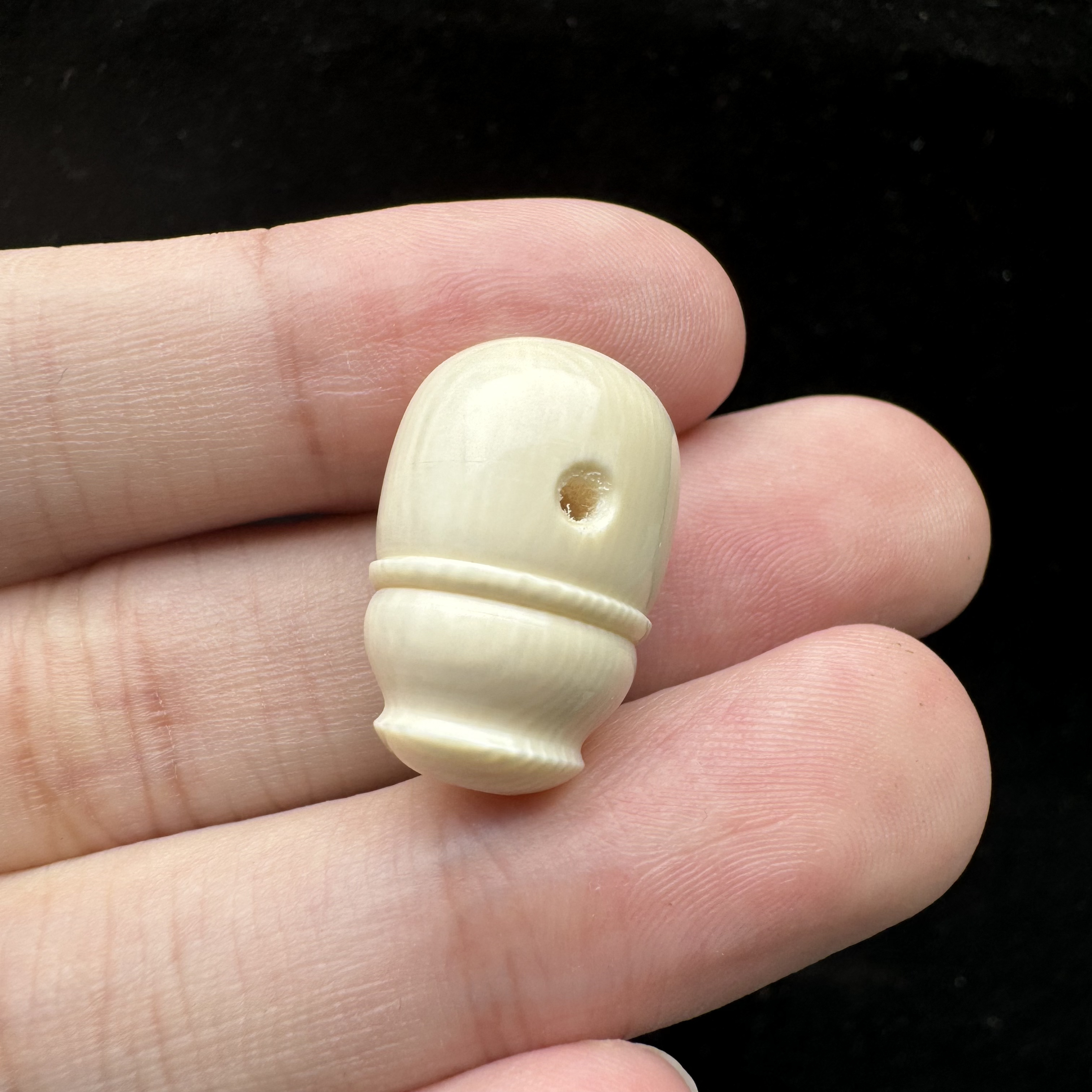 P9629天然猛犸牙 三通 对孔x高：13.4*20.5mm 支持复检 假一罚四