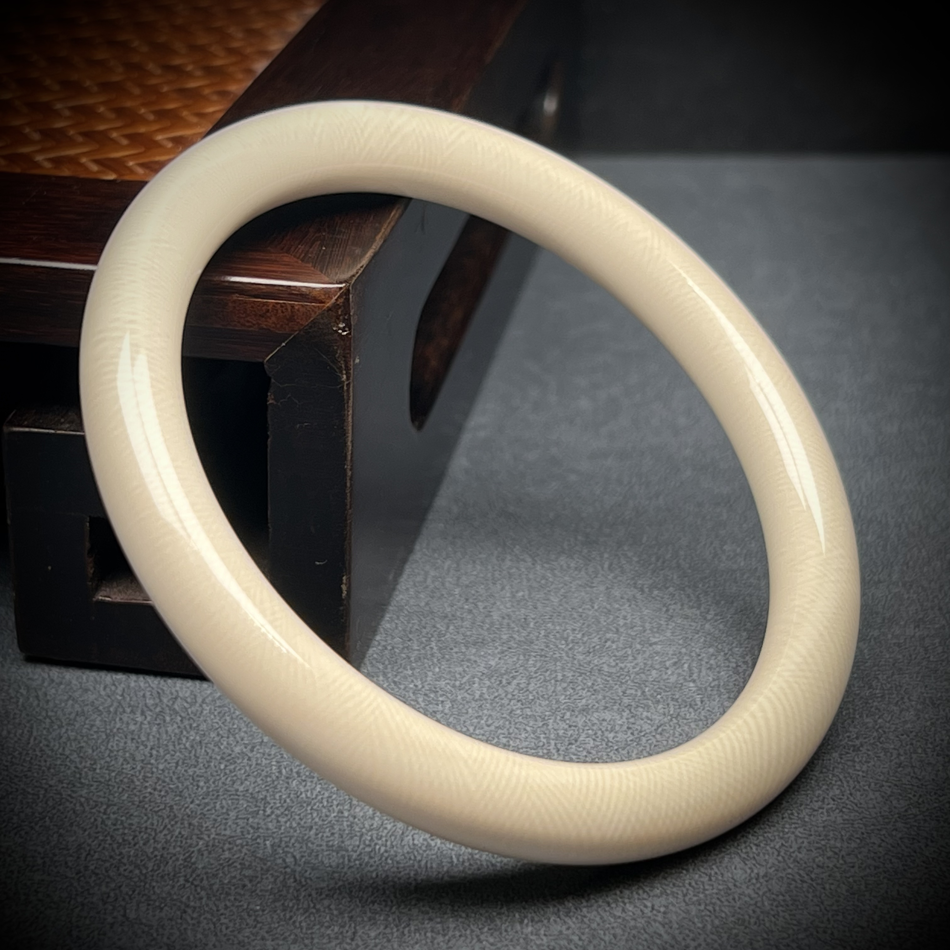 X2940天然猛犸牙 10毫米圆条手圈 71.1mm支持鉴定 假一罚四