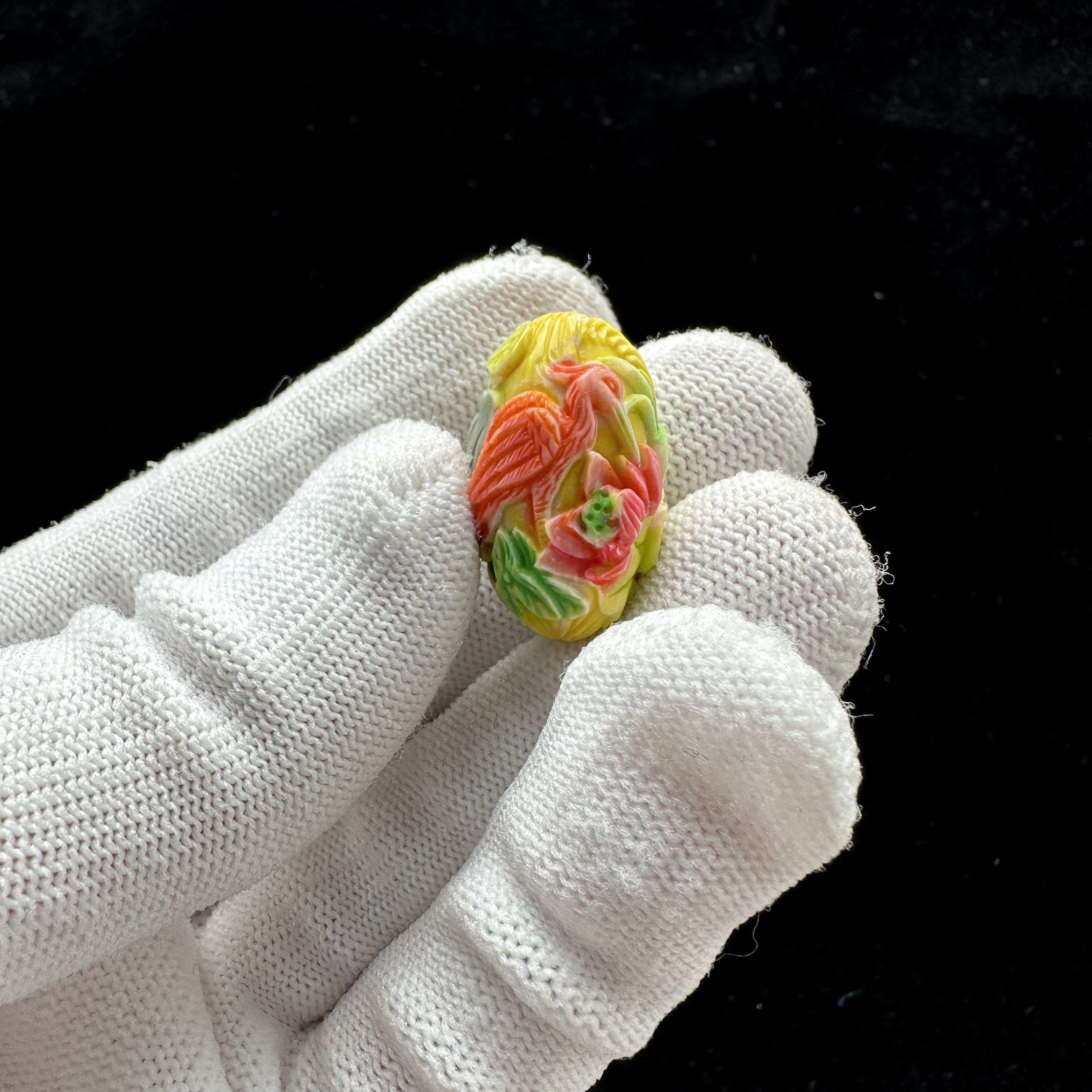 X4079天然猛犸牙 彩绘珠 14*29mm支持鉴定 假一罚四