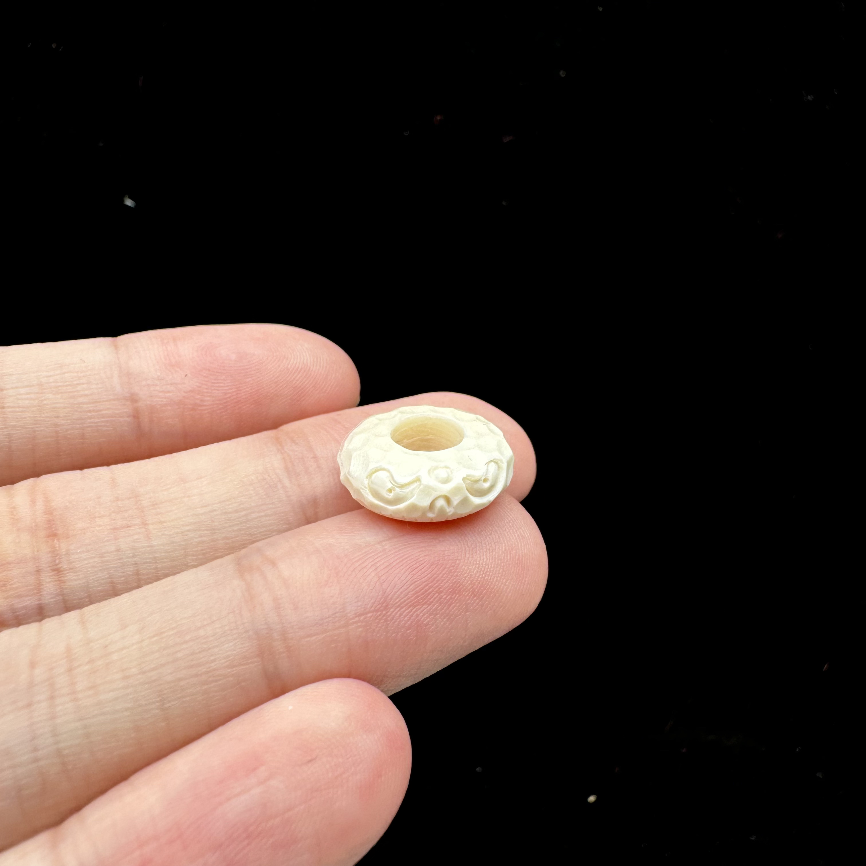 P9164 天然猛犸牙 跑环 内径 6mm 支持复检 假一罚四