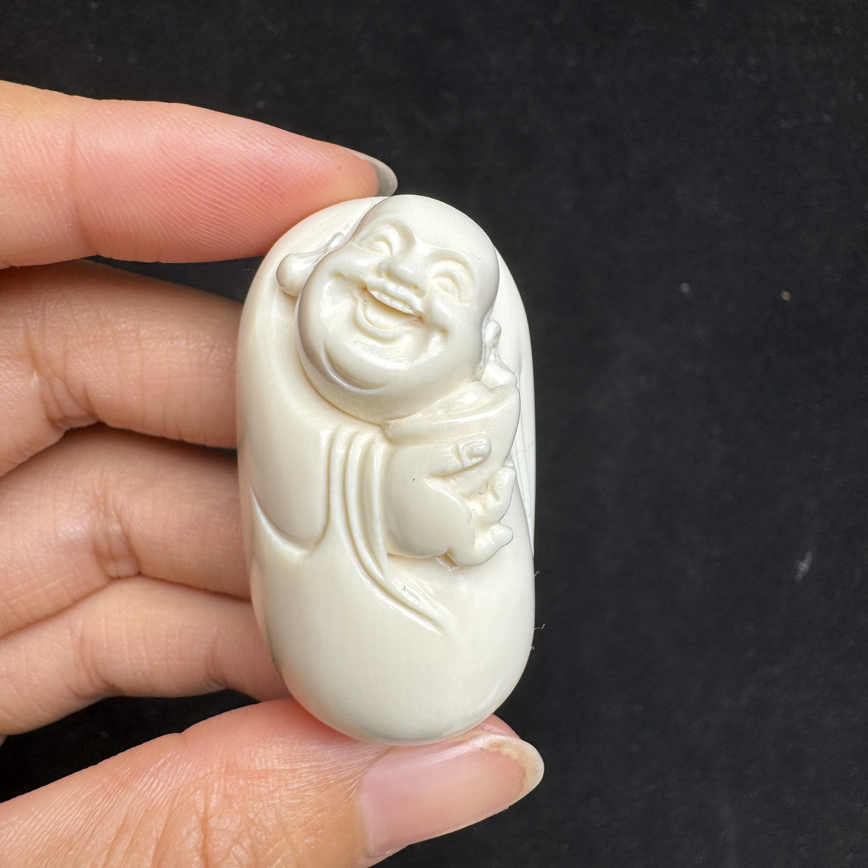 F8718天然猛犸象牙雕刻件25×43×24mm支持复检 假一罚四