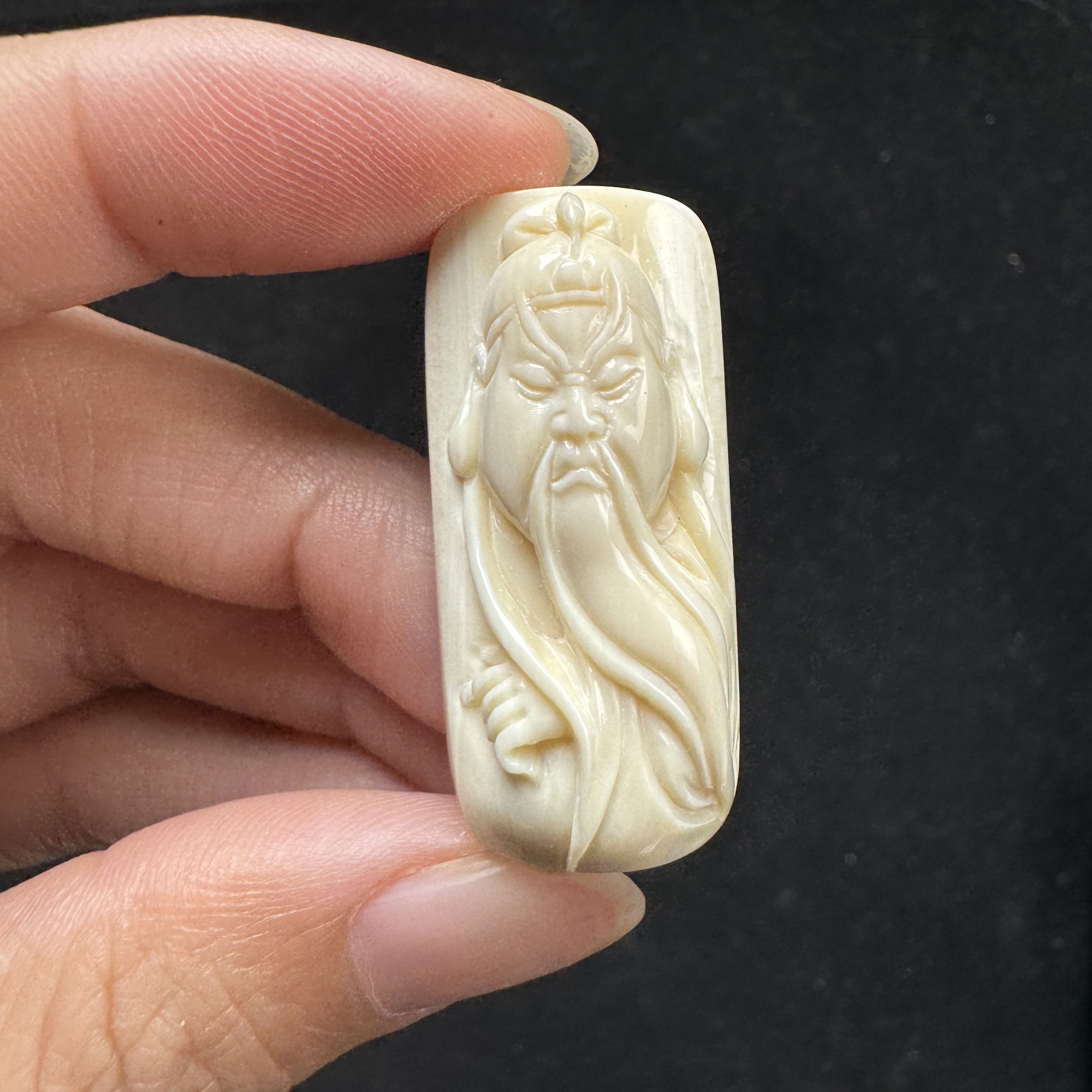 H1391天然猛犸象牙雕刻件16×35×12mm支持复检 假一罚四