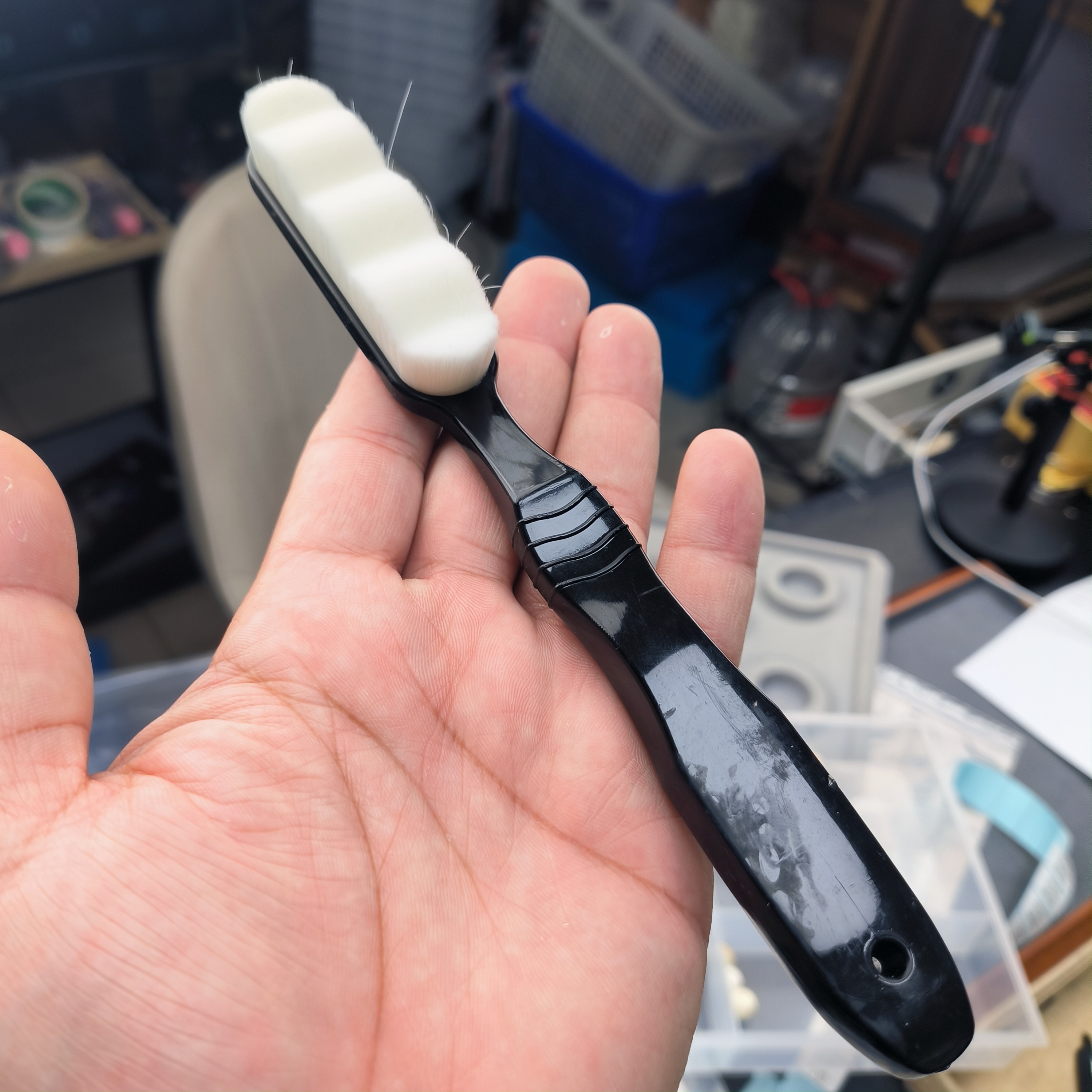 A002【小黑柄万毛刷子】超软毛文玩刷猛犸蜜蜡松石专用超软毛