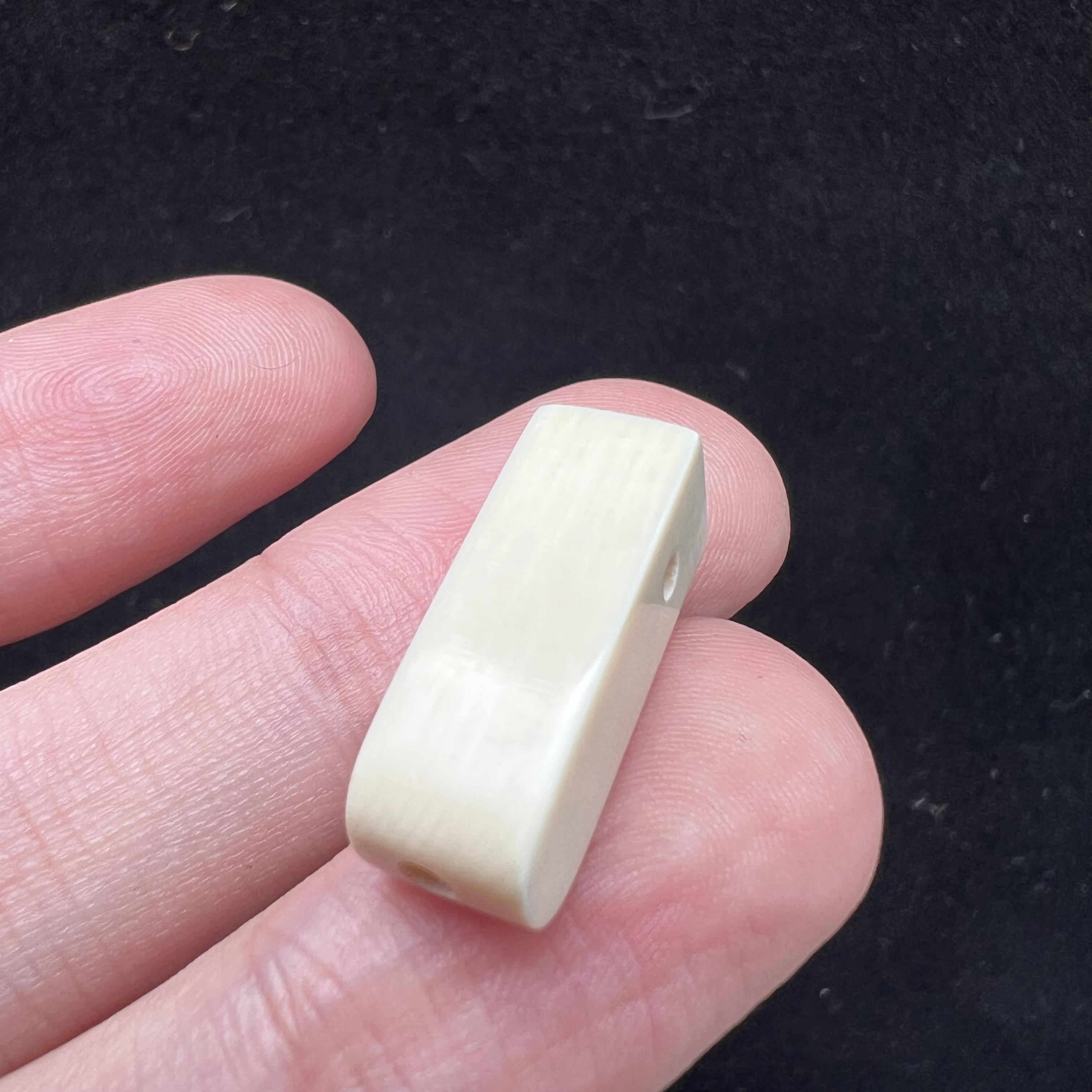 F1073天然猛犸牙一字三通7.4*20*7mm 支持复检假一罚四