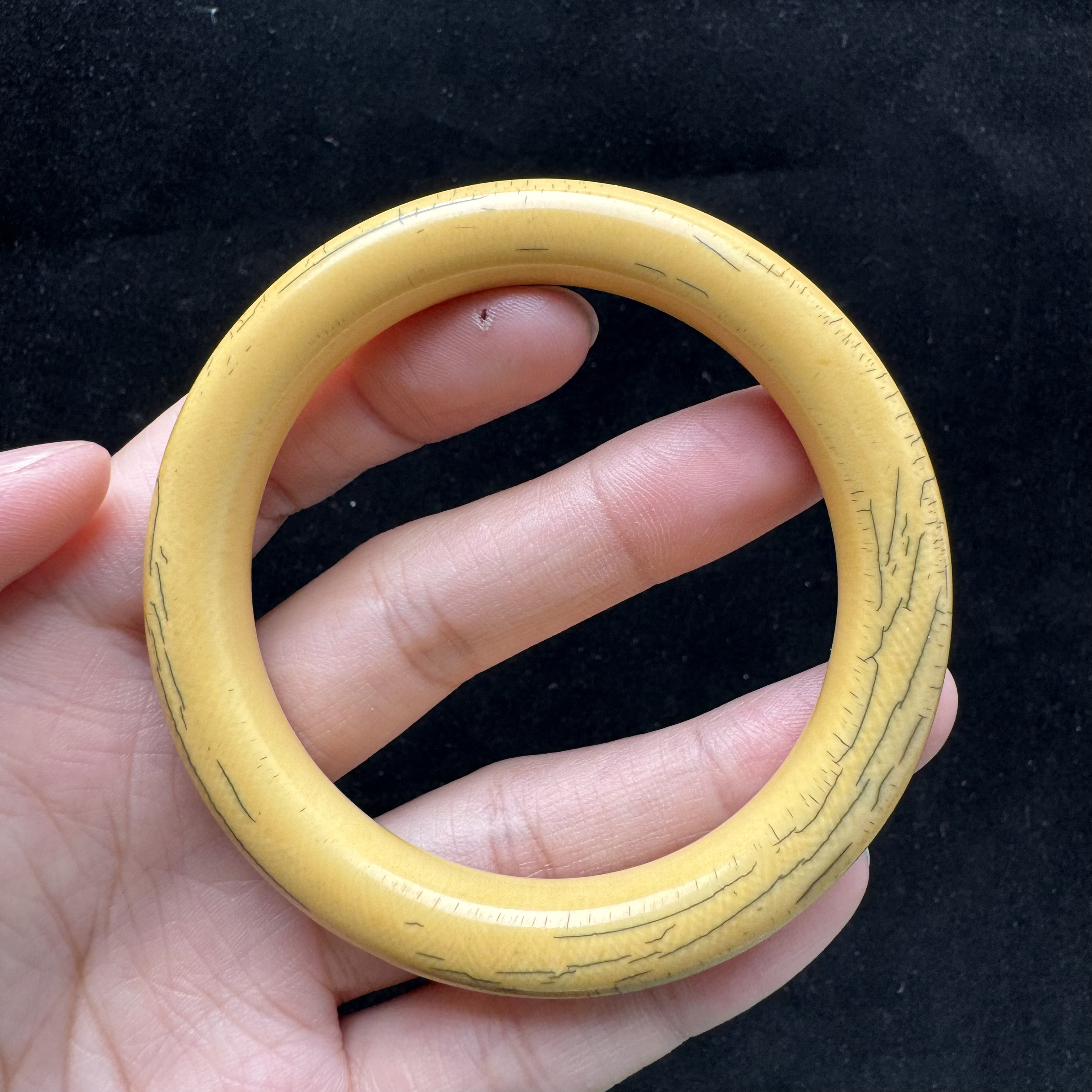 F1465 天然猛犸牙 手圈 54.3*10mm 支持鉴定 假一罚四