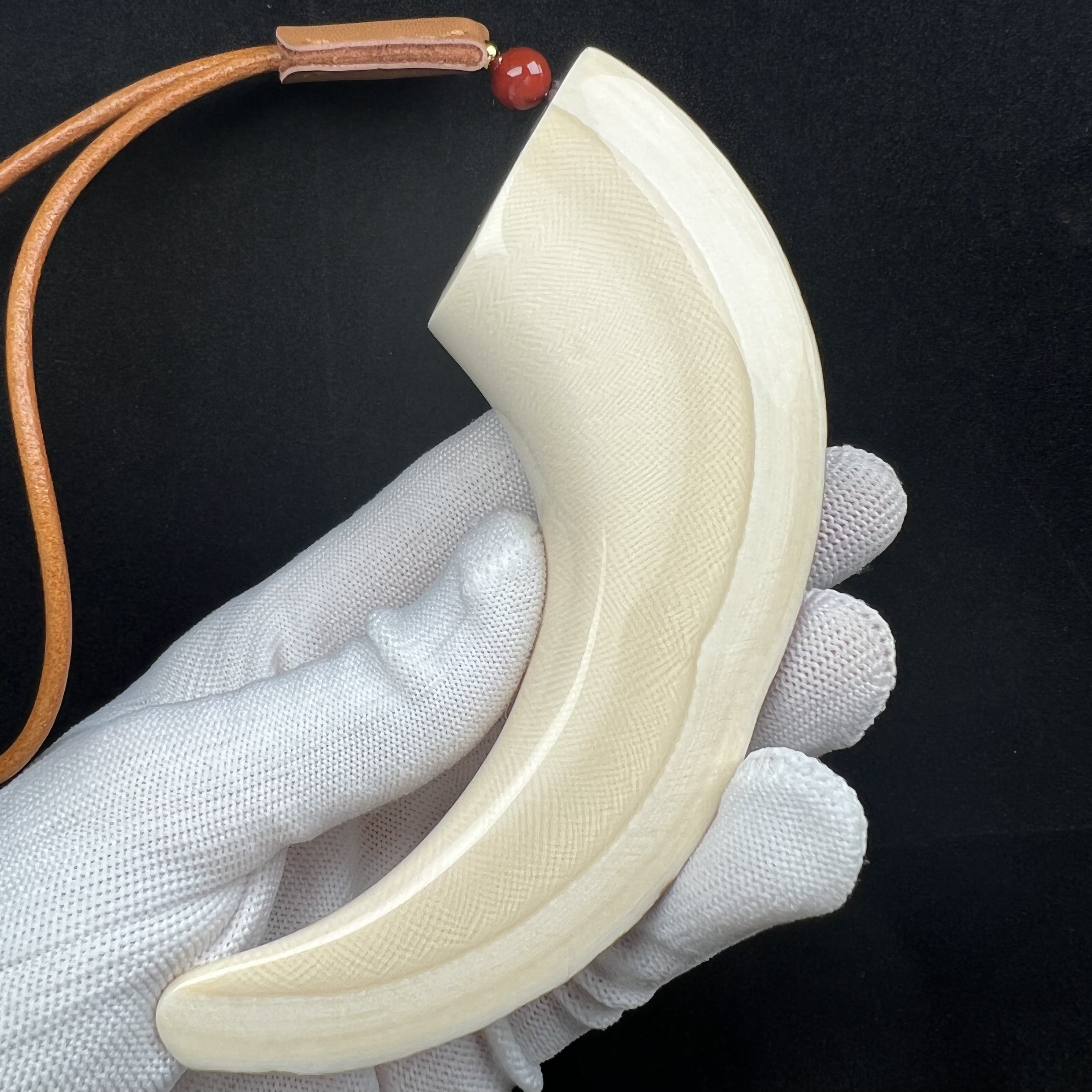 L1596天然猛犸牙 牙尖 129mm支持鉴定 假一罚四