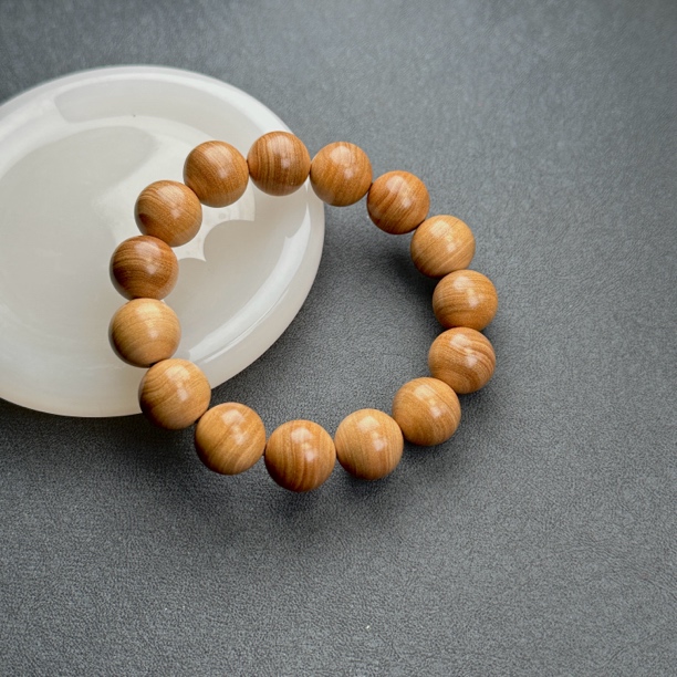 X5885天然印度迈索尔正区老山檀圆珠手串15mm天然保真