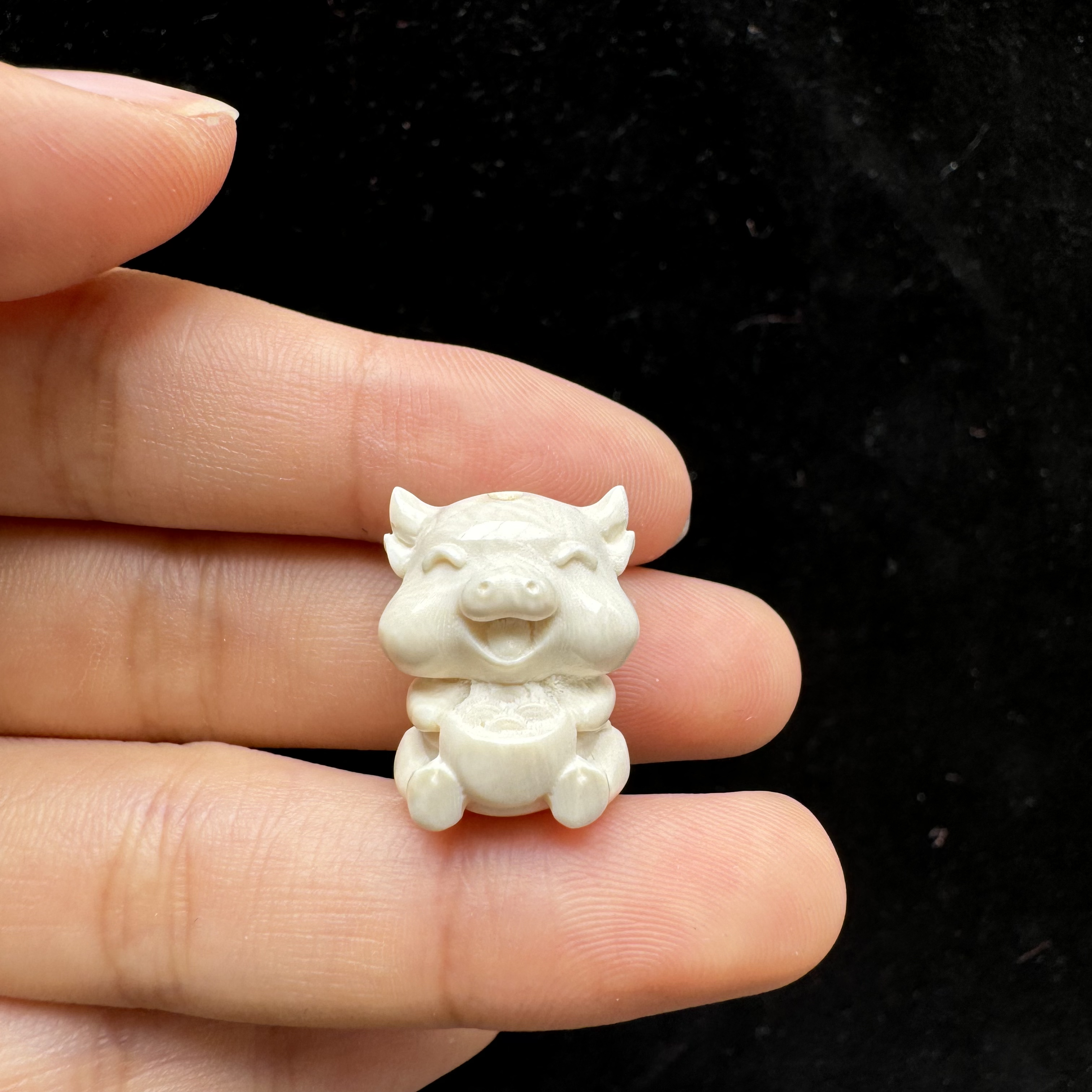 H1391天然猛犸牙配饰 14*19mm 支持复检假一罚四