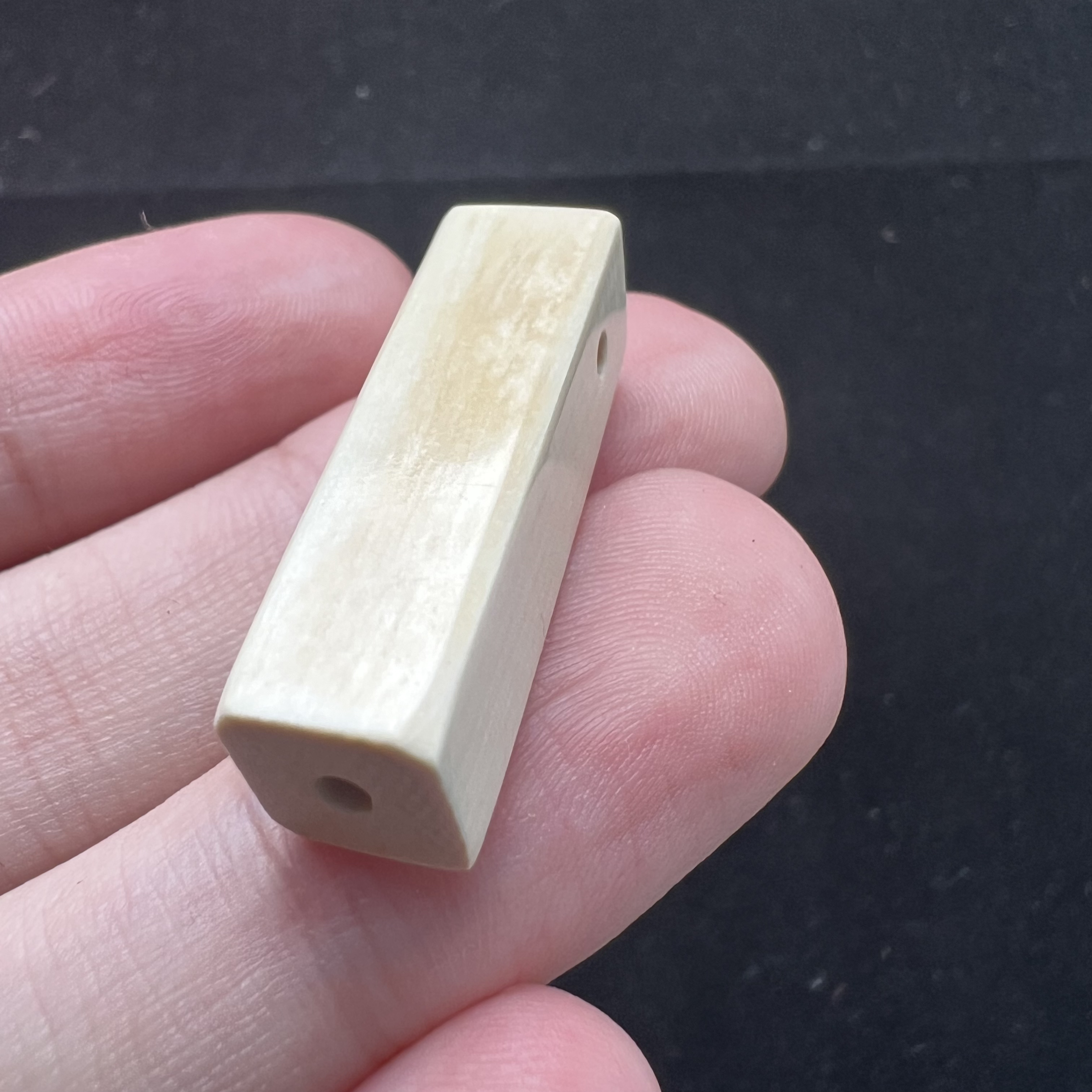 F1093天然猛犸牙一字三通8.4*28.3*8.6mm 支持复检假一罚四