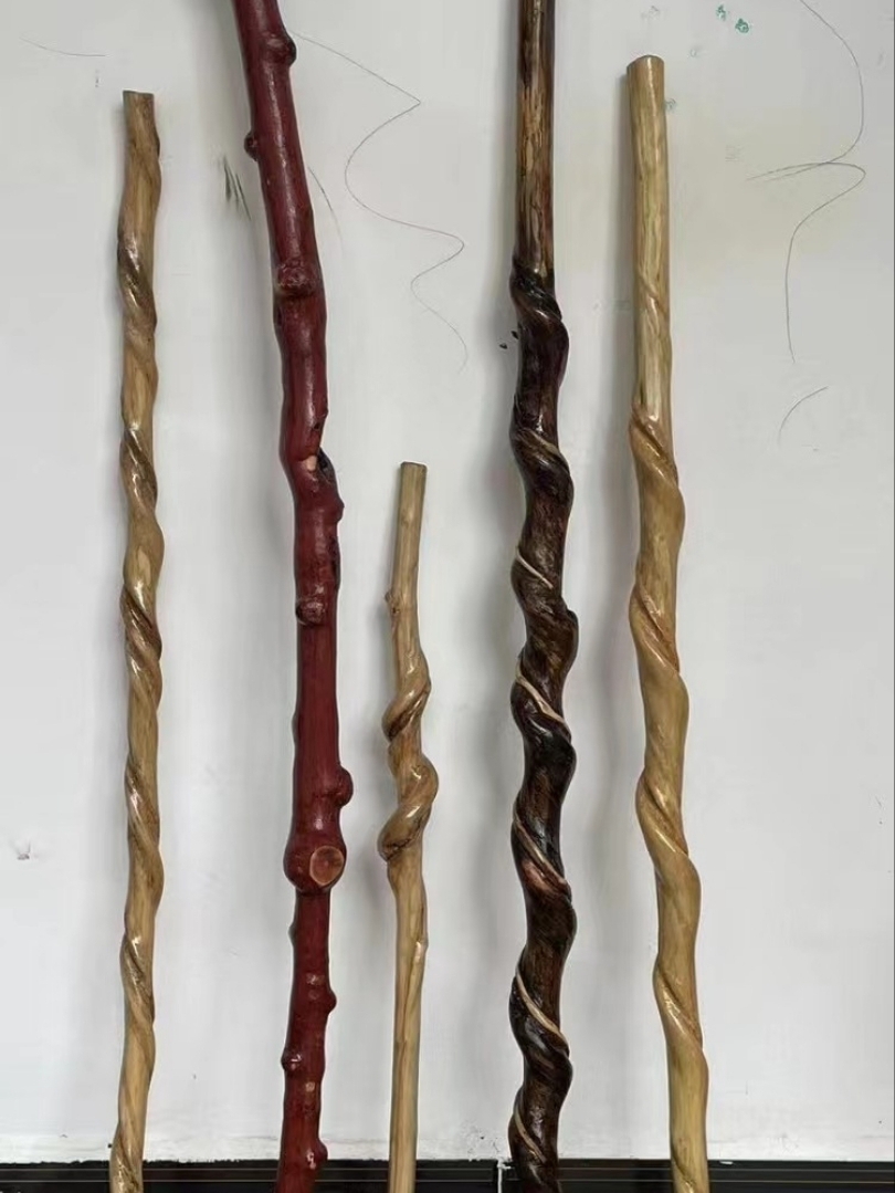 檬子木拐杖禅杖登山杖耐用抗风化收藏价值高